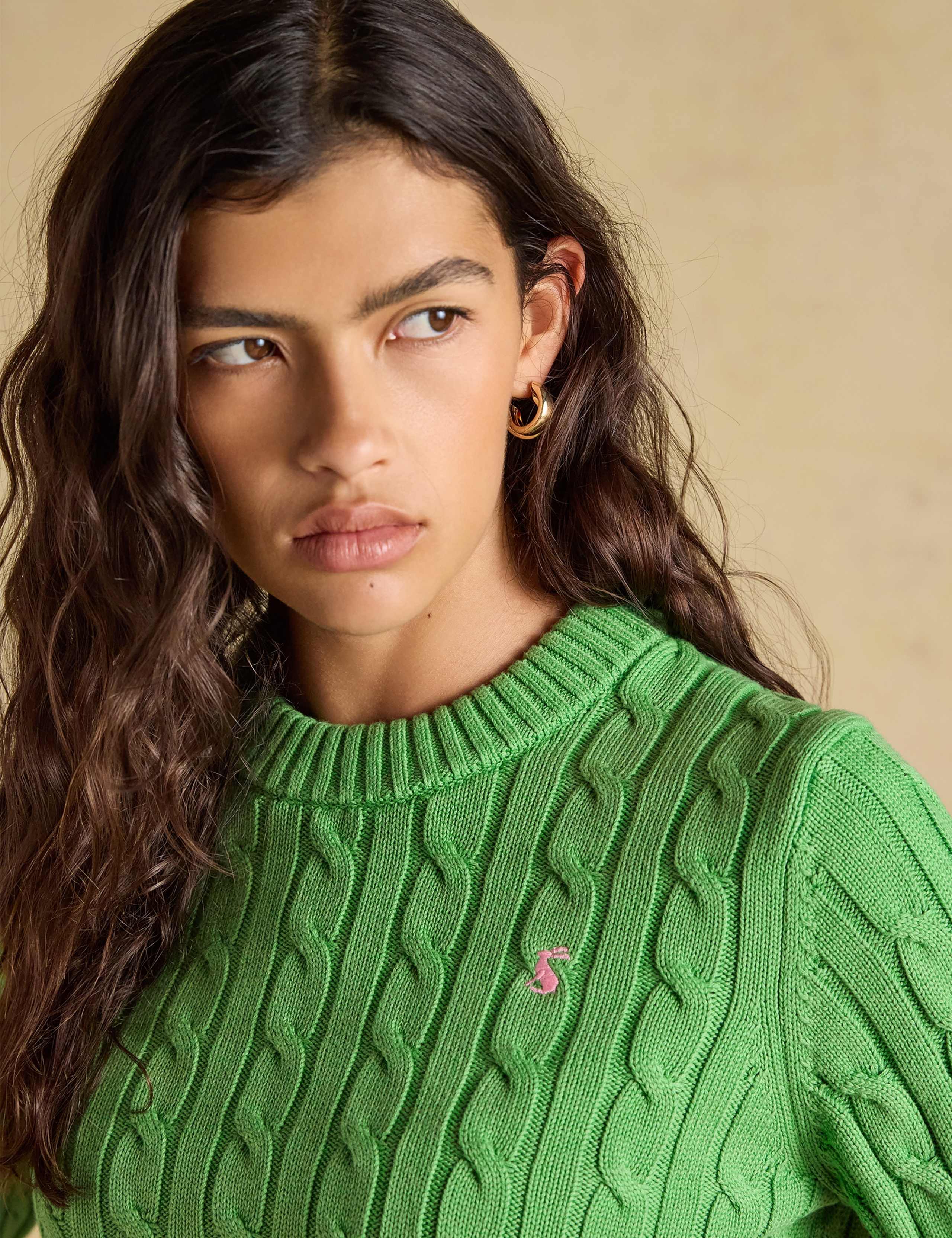 Pure Cotton Cable Knit Crew Neck Jumper 7 of 7