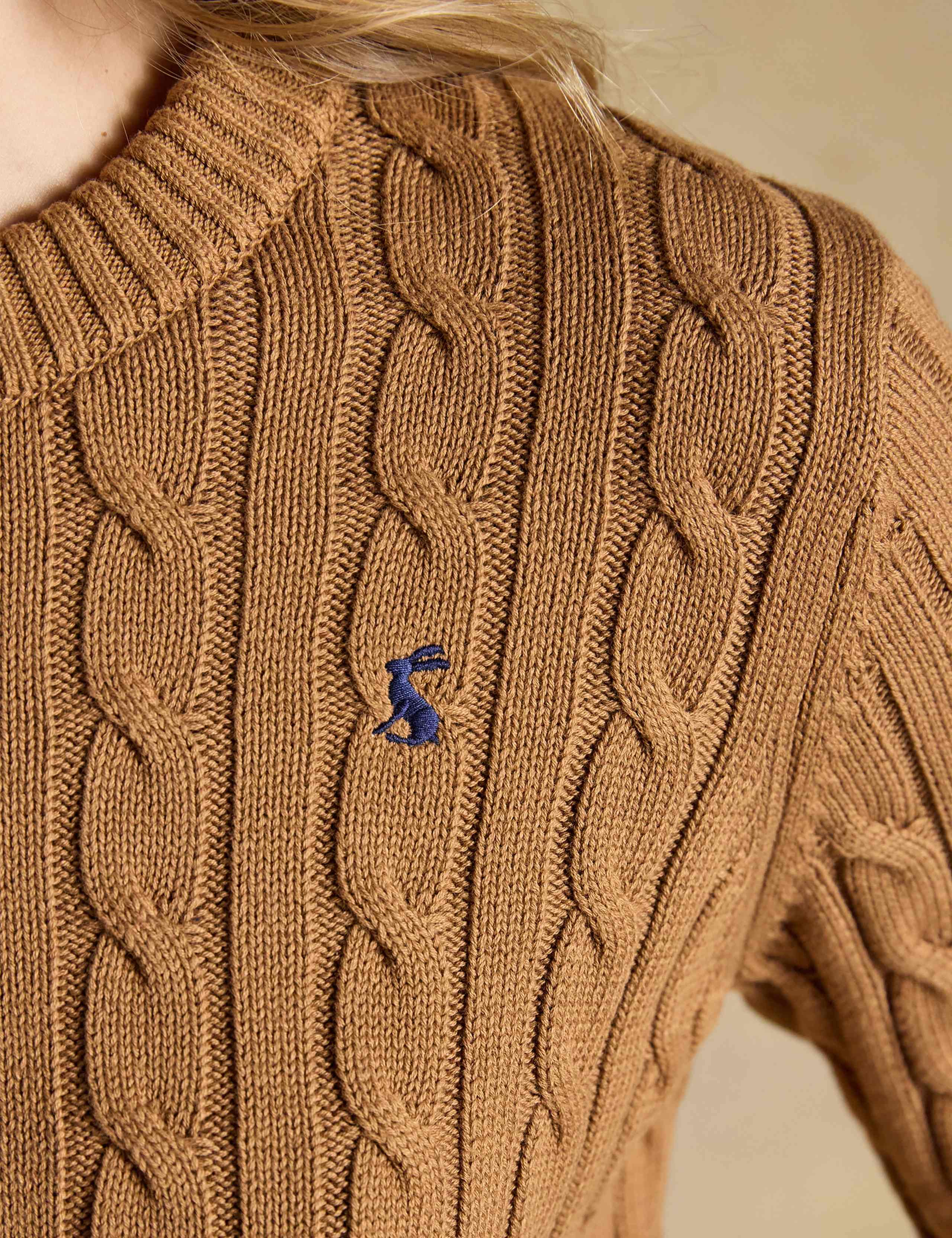 Pure Cotton Cable Knit Crew Neck Jumper 7 of 8