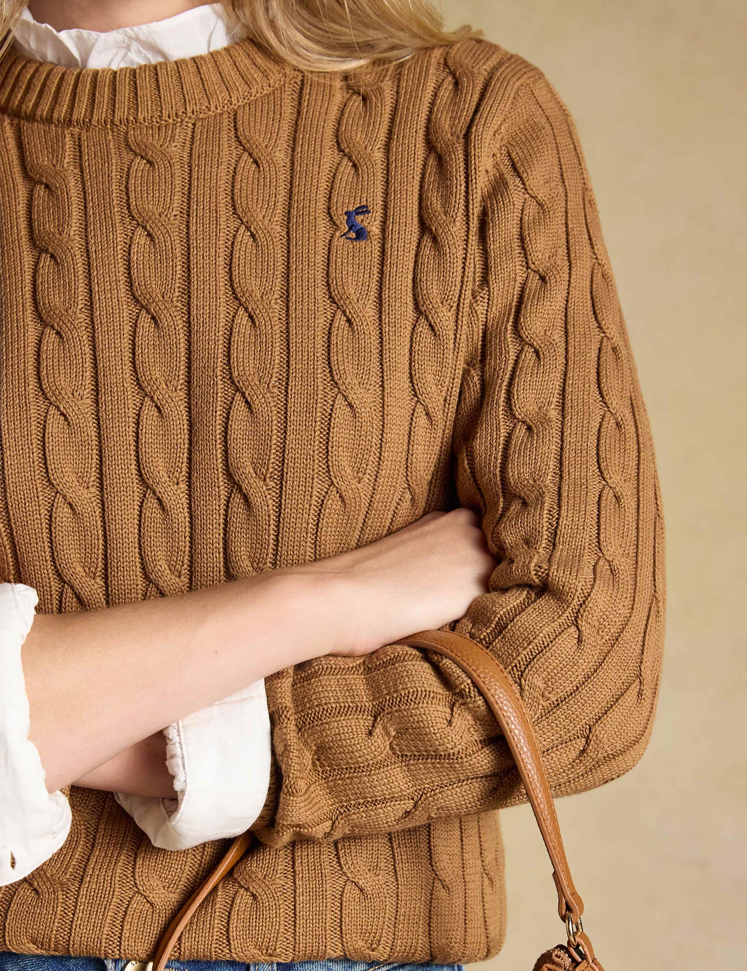 Pure Cotton Cable Knit Crew Neck Jumper 8 of 8