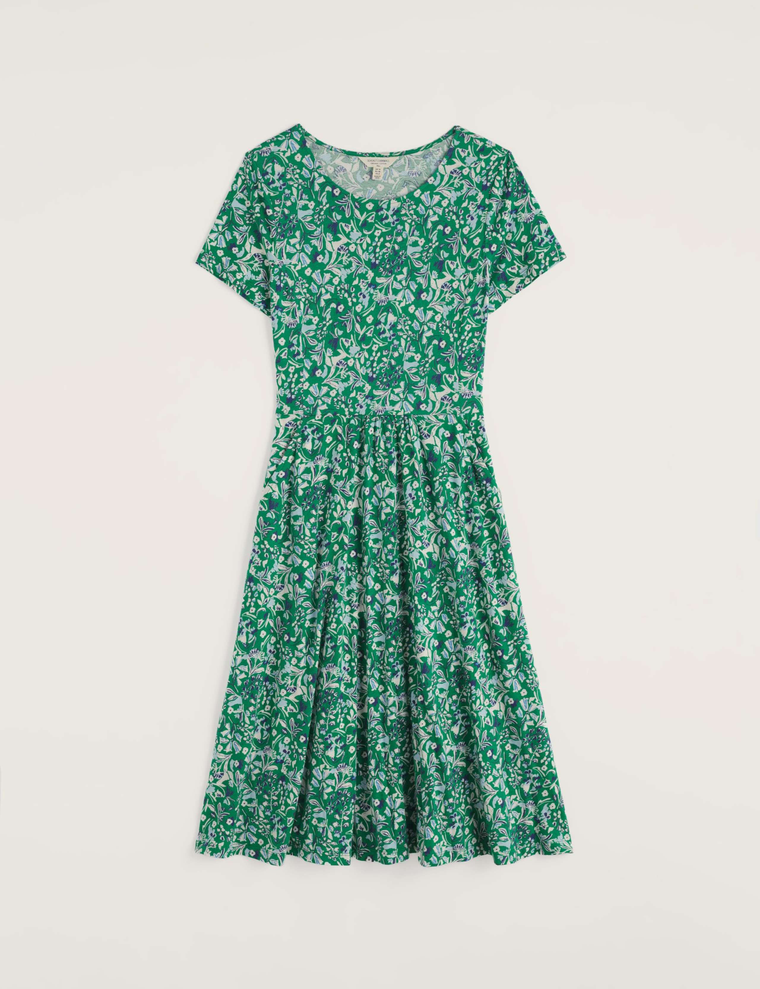Cotton Rich Floral Midi Waisted Dress 2 of 5