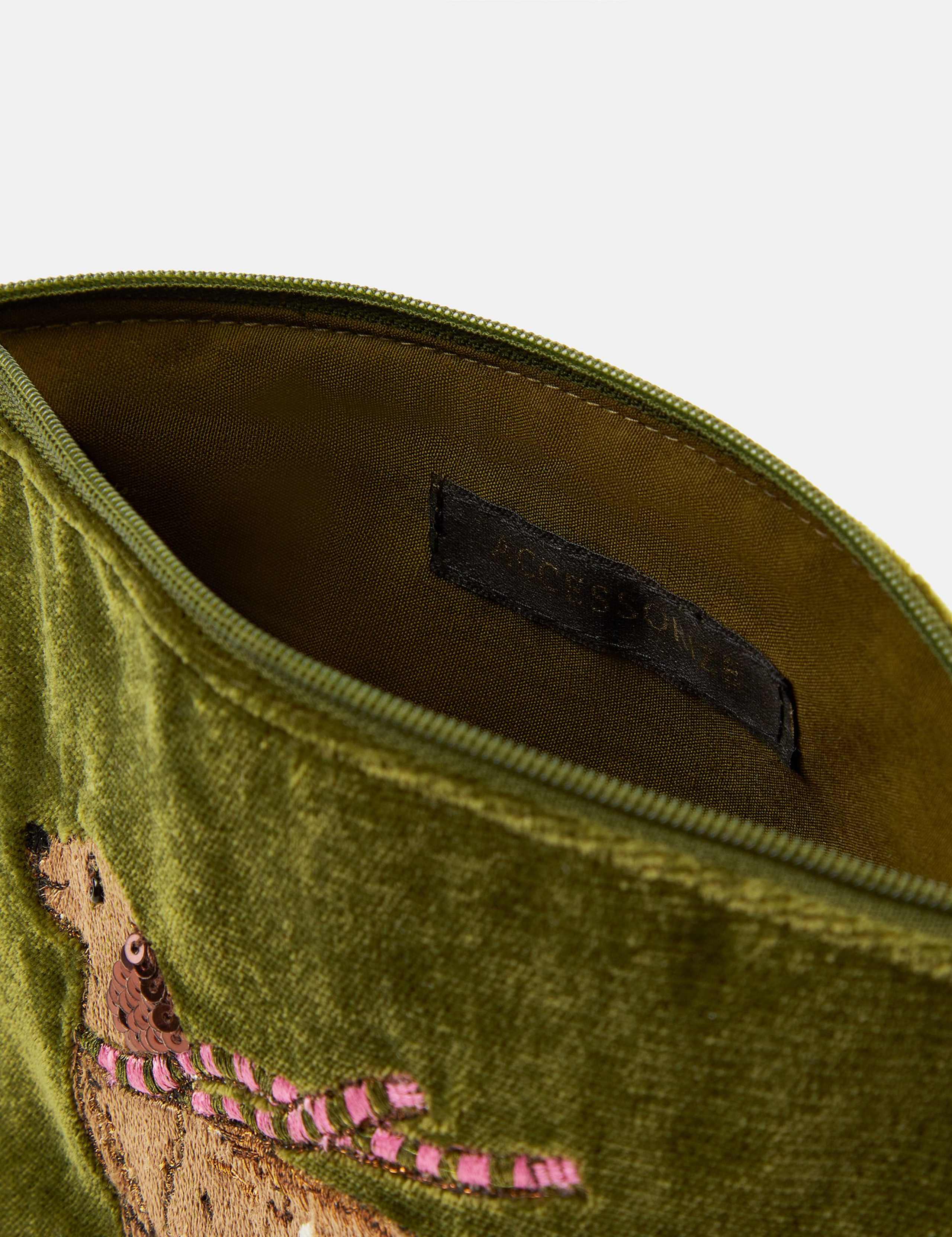 Velvet Embroidered Sausage Dog Pouch 3 of 4