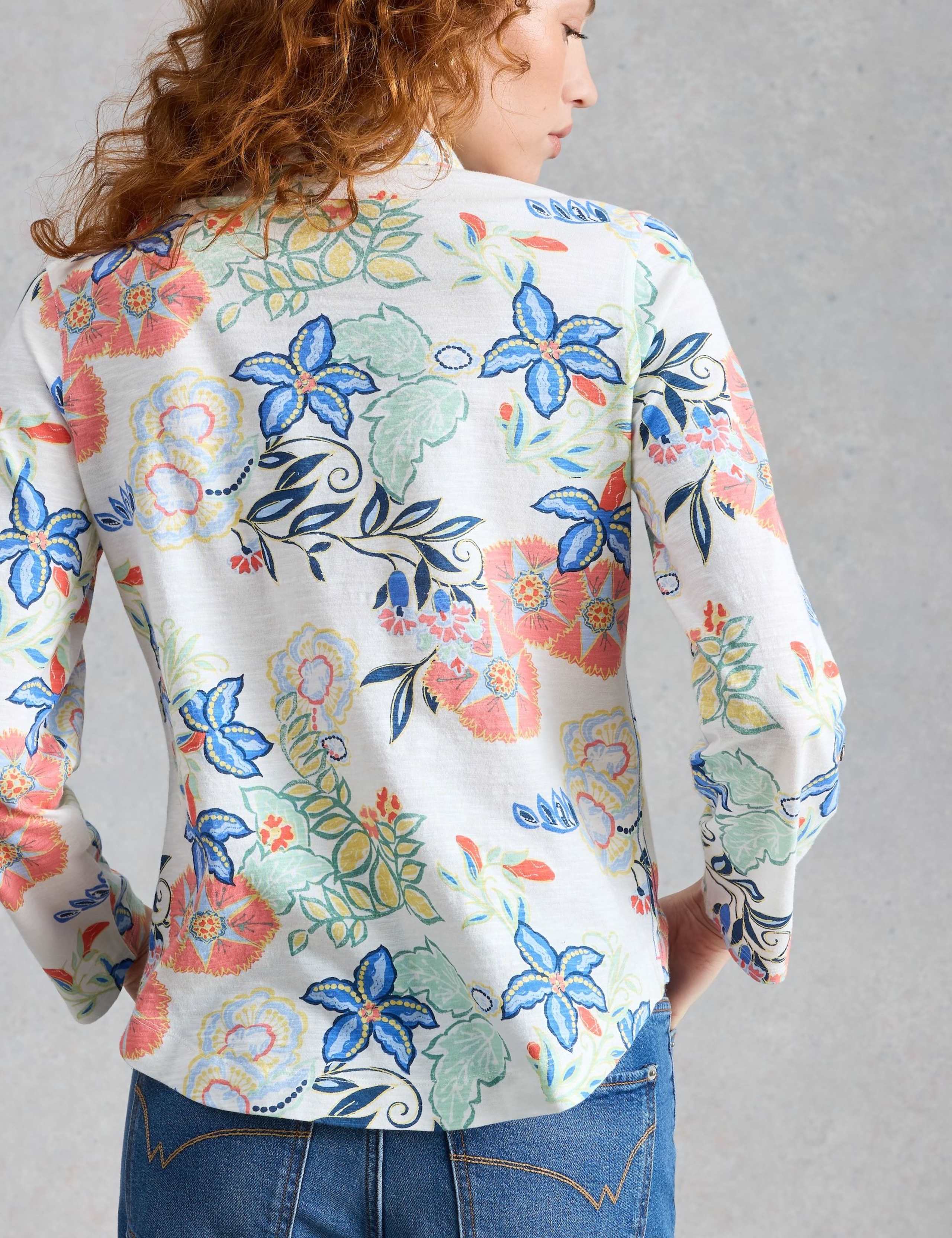 Pure Cotton Jersey Floral Shirt 3 of 6