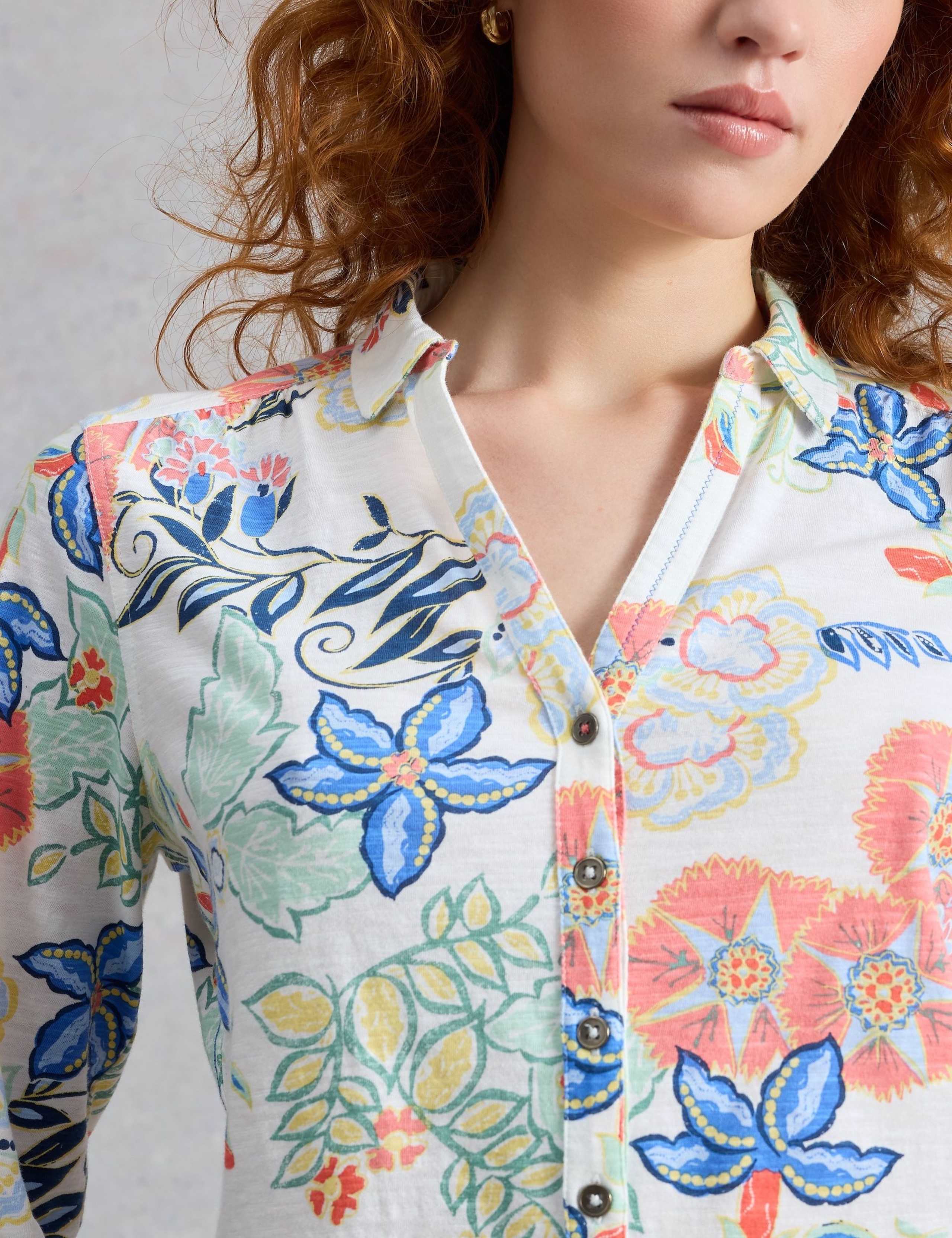 Pure Cotton Jersey Floral Shirt 5 of 6