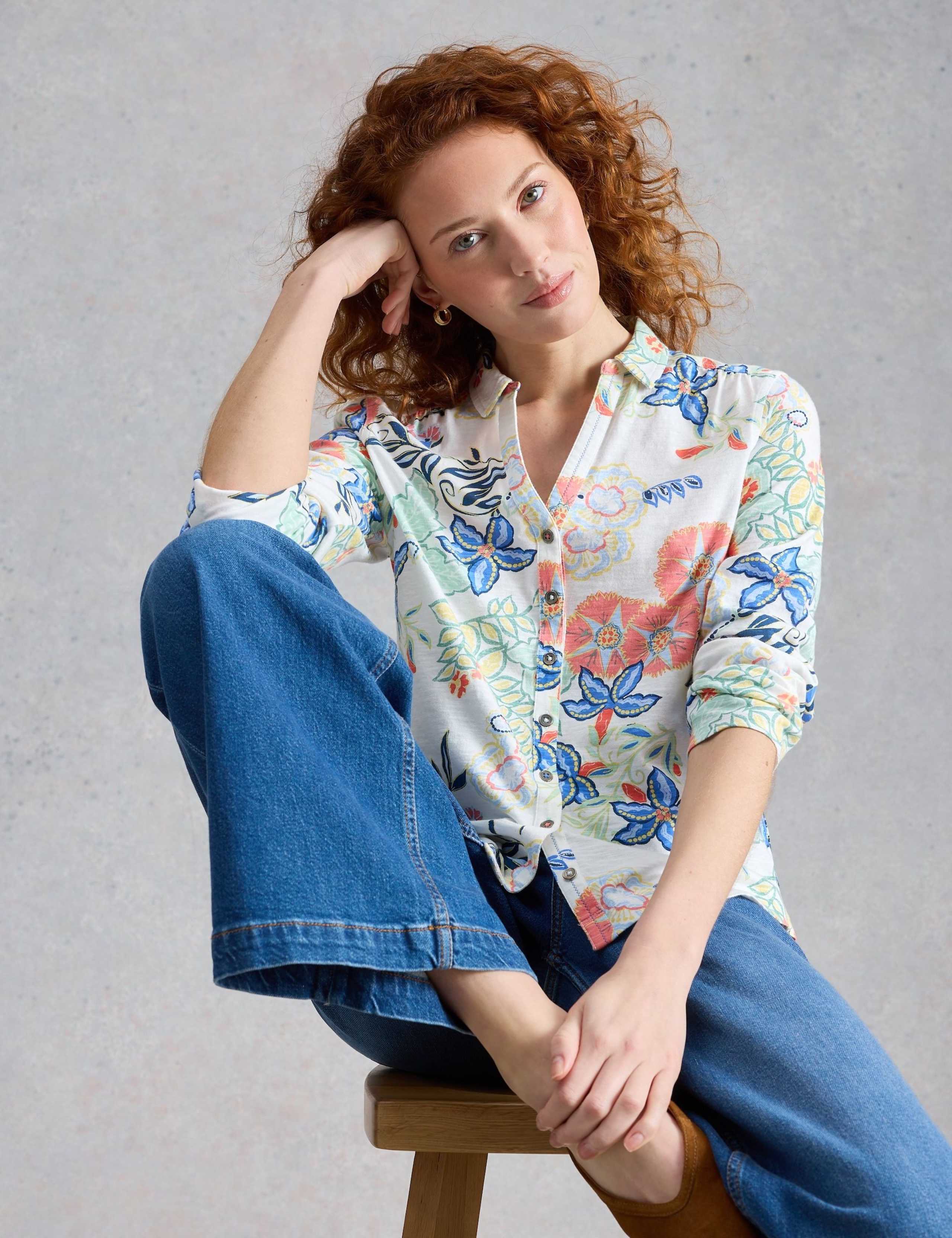 Pure Cotton Jersey Floral Shirt 6 of 6