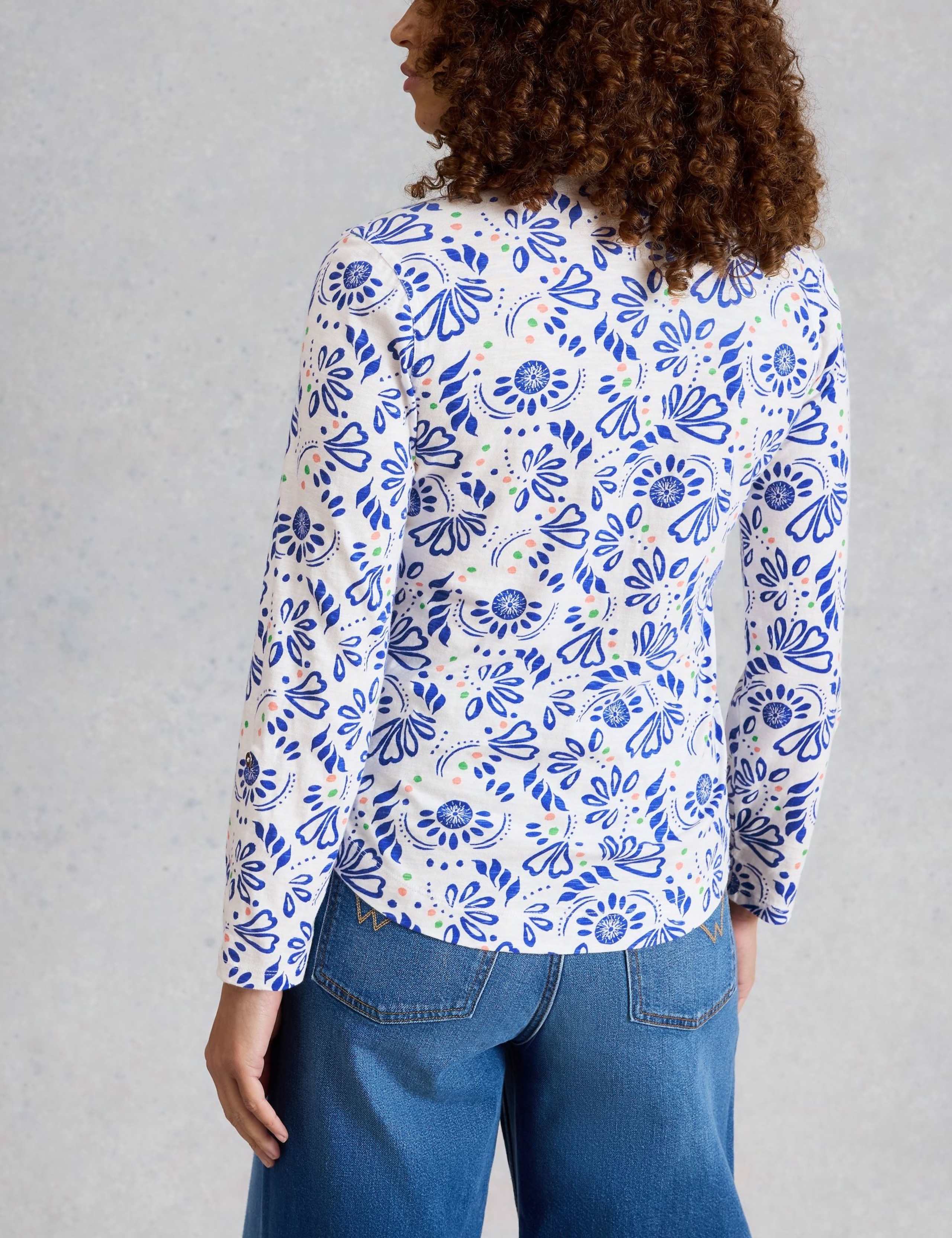 Pure Cotton Jersey Floral Shirt 3 of 6