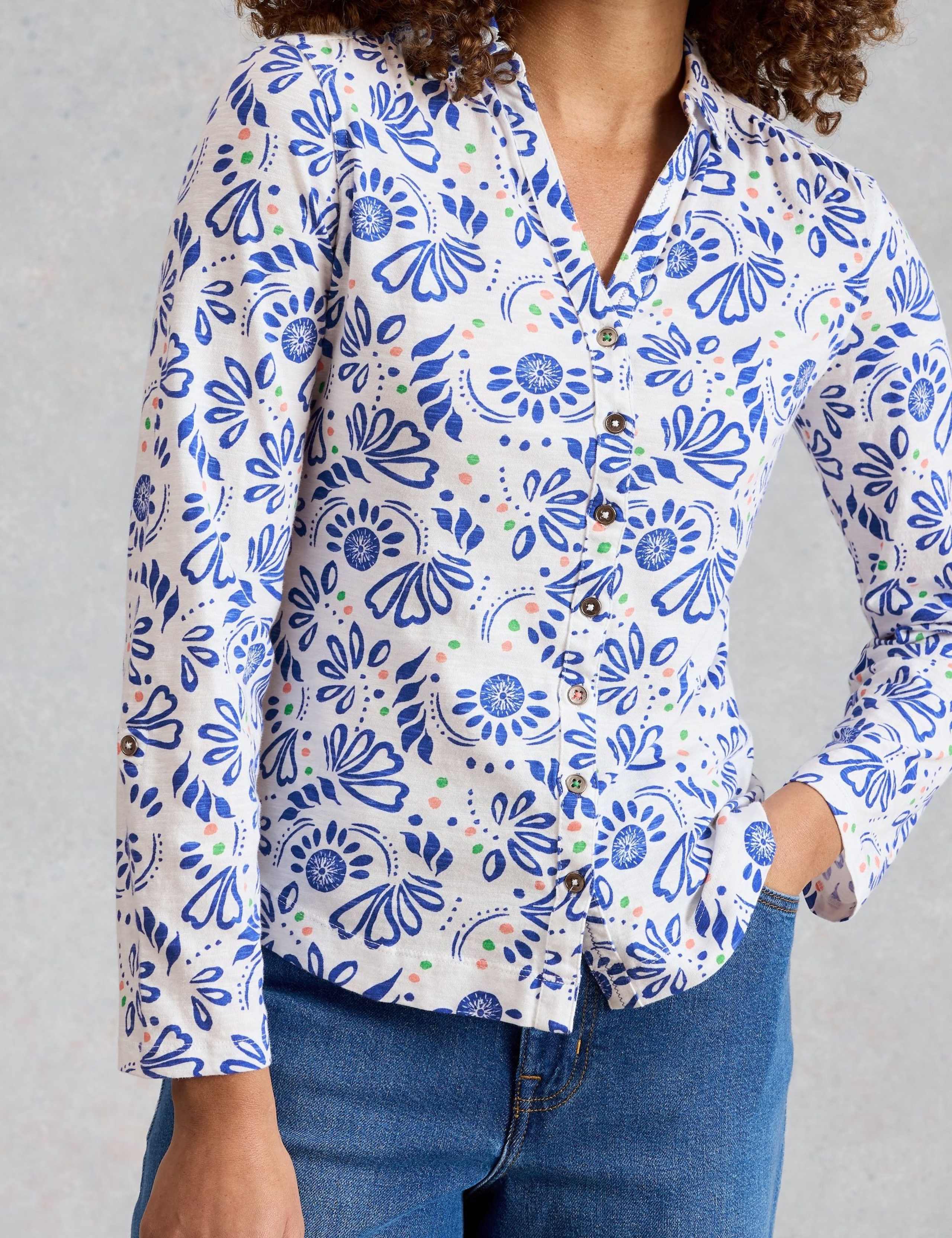 Pure Cotton Jersey Floral Shirt 5 of 6