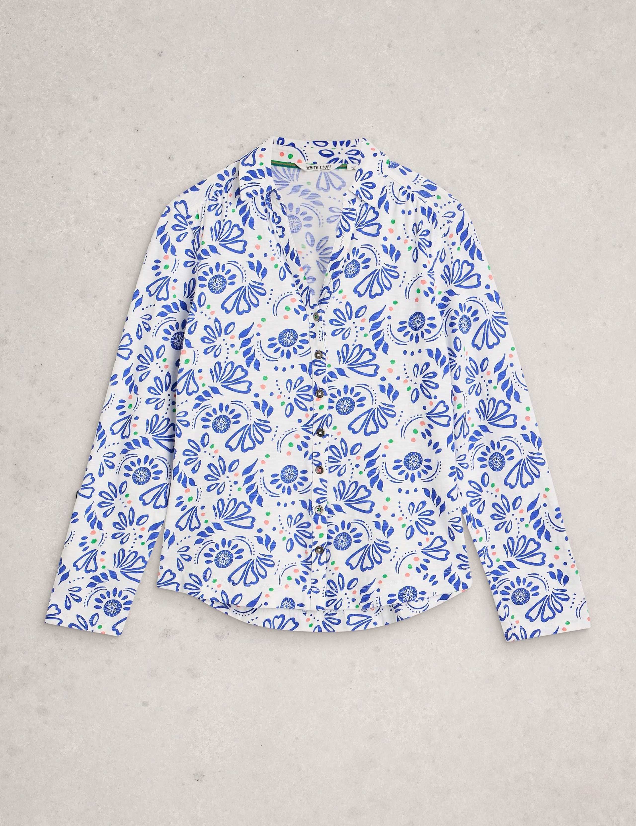 Pure Cotton Jersey Floral Shirt 2 of 6