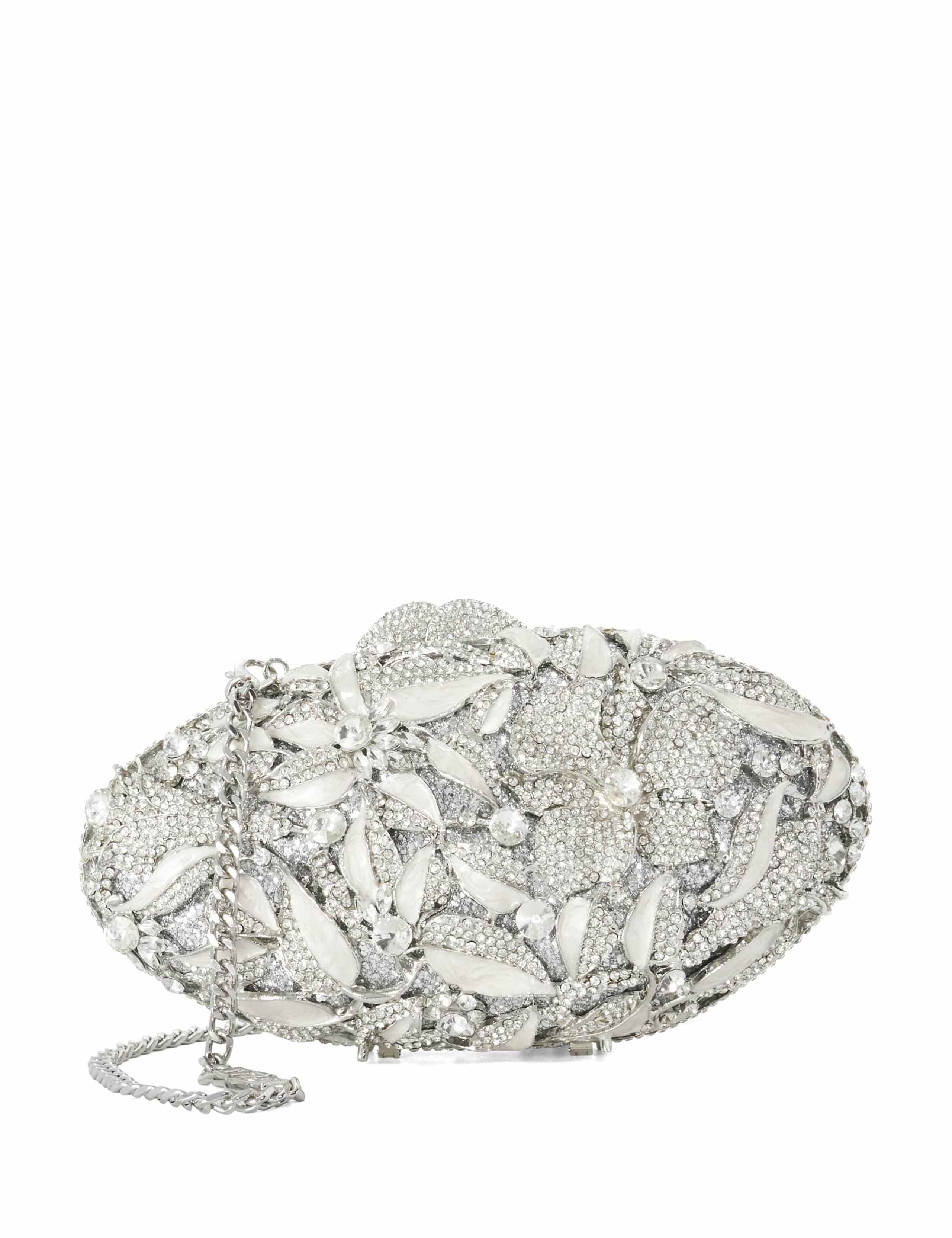 Crystal Embellished Chain Strap Clutch Bag 1 of 6
