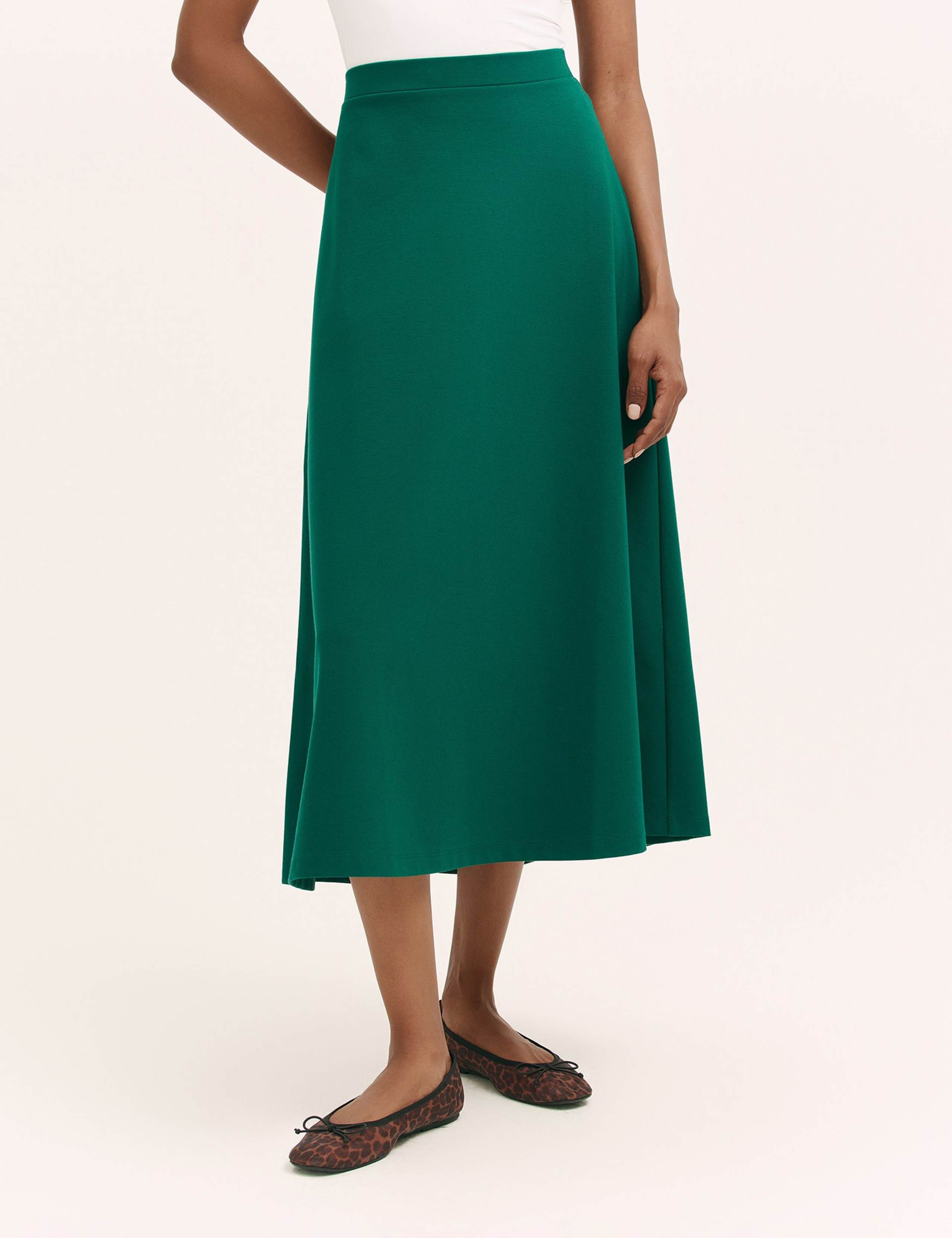 Jersey Midi A-Line Skirt 2 of 4