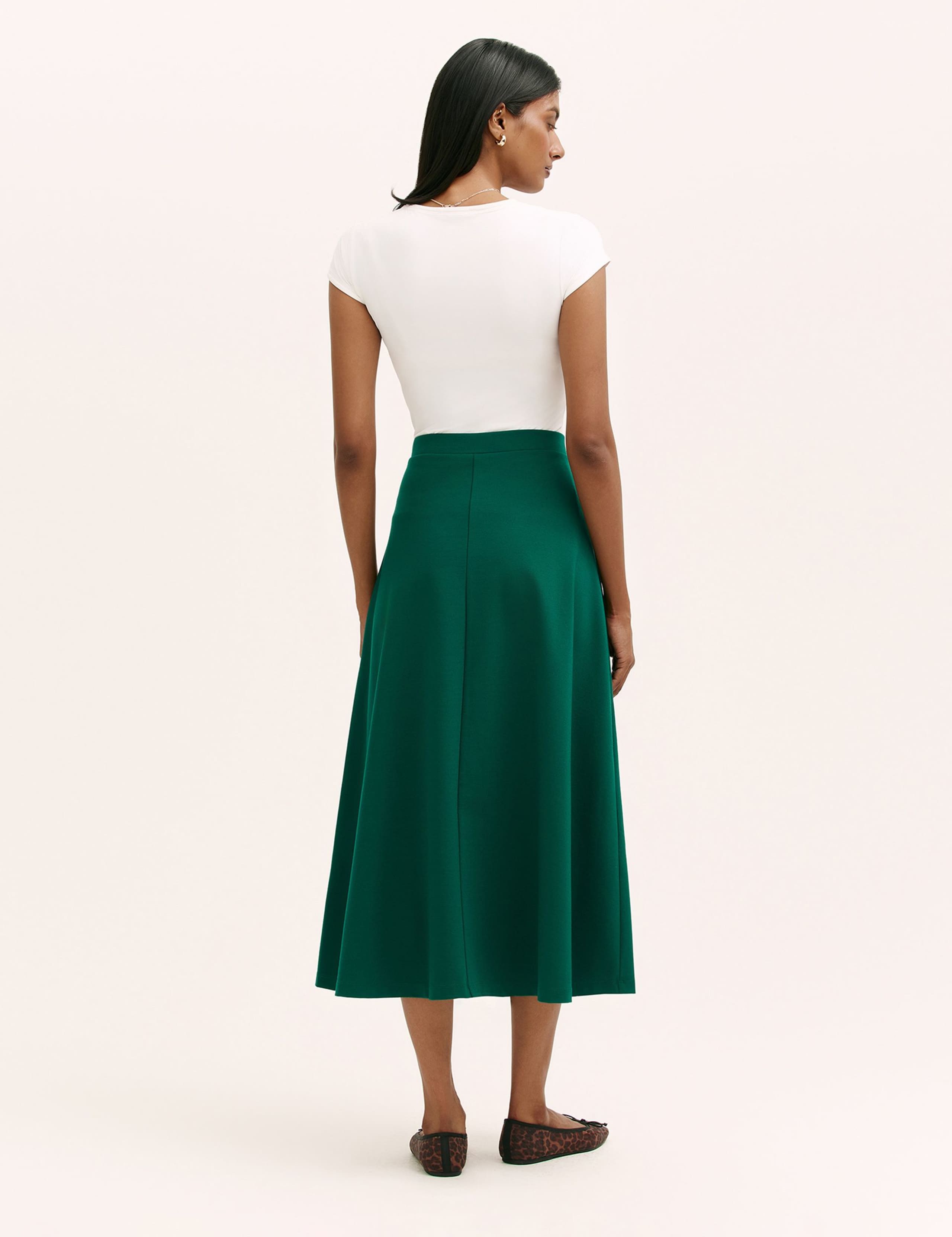 Jersey Midi A-Line Skirt 3 of 4