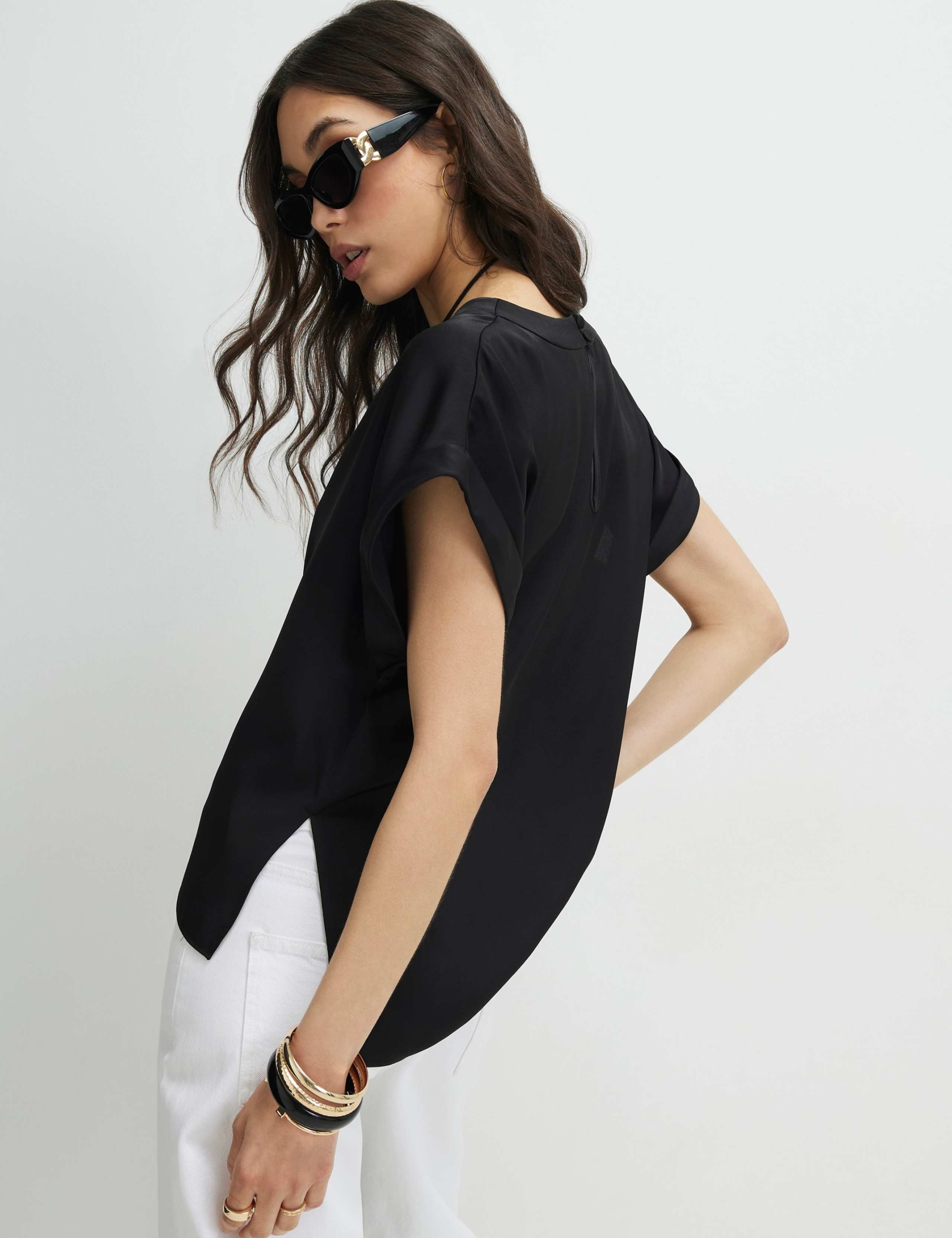 Satin Turn Back Cuff T-Shirt 4 of 4