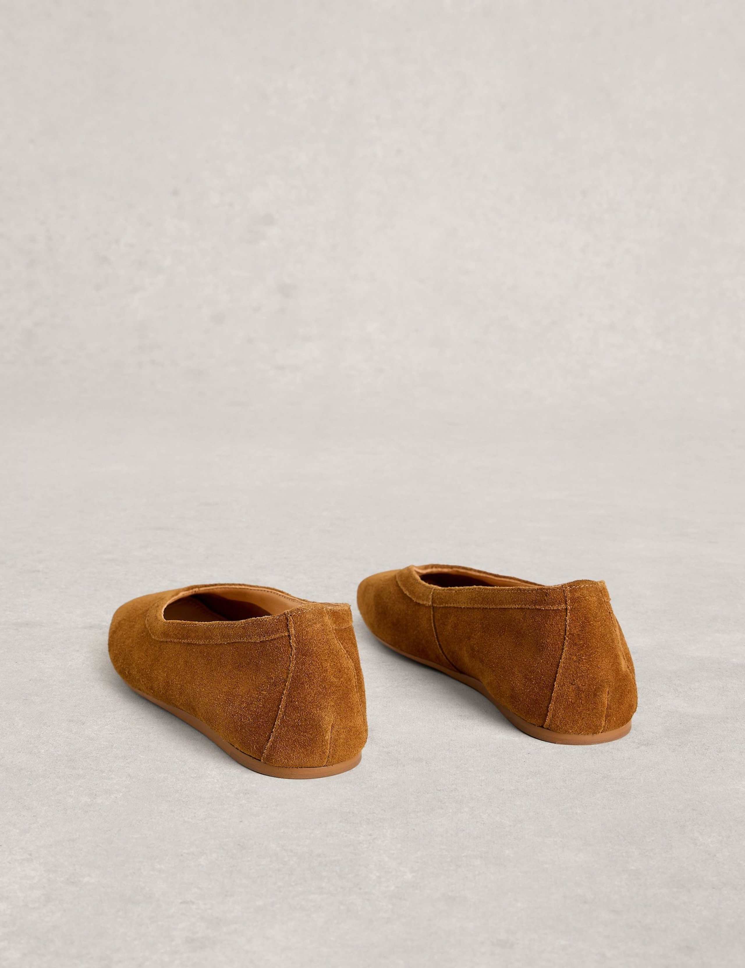 Leather Flat Square Toe Ballerina Pumps 2 of 4