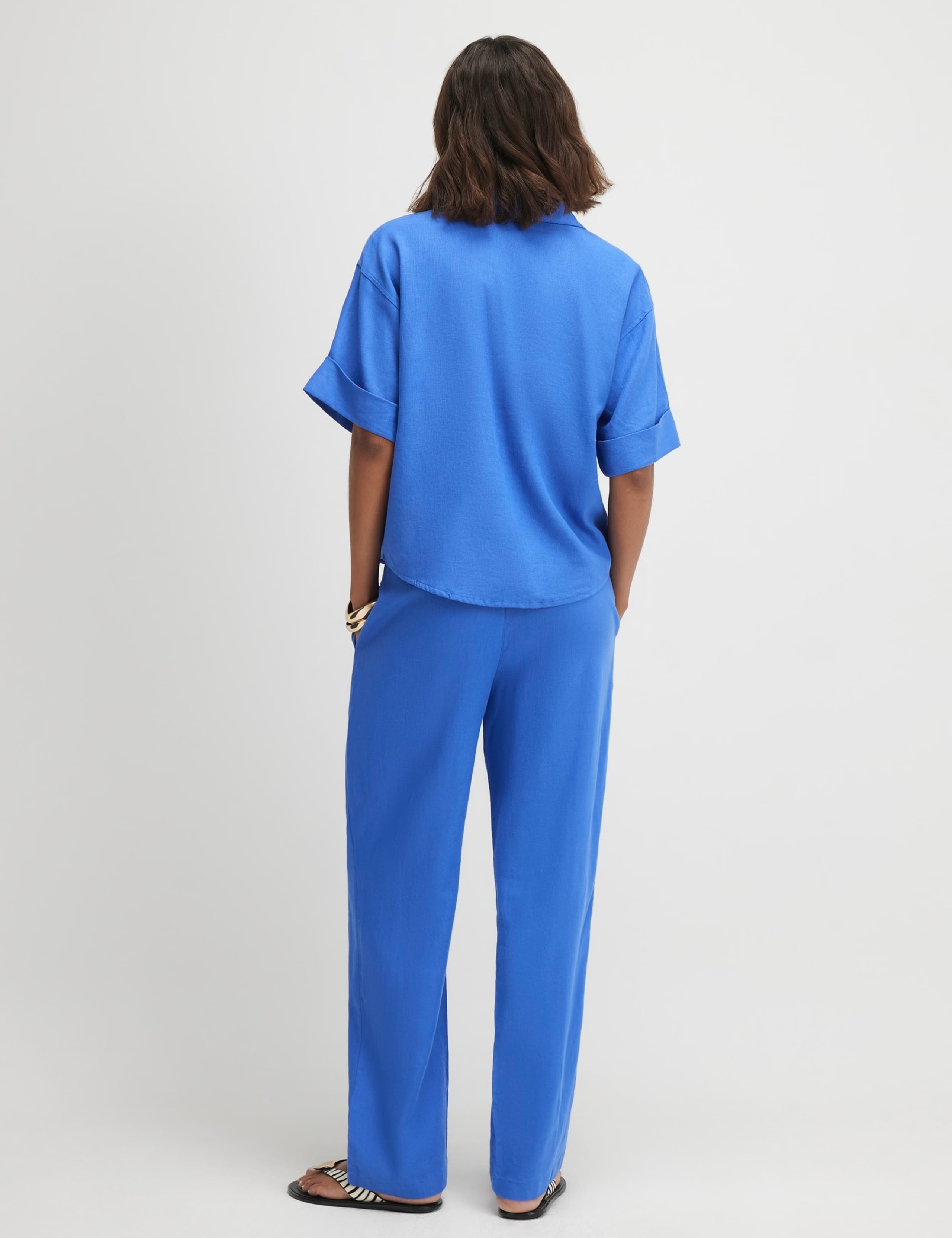 Linen Rich Drawstring Tapered Trousers 3 of 4