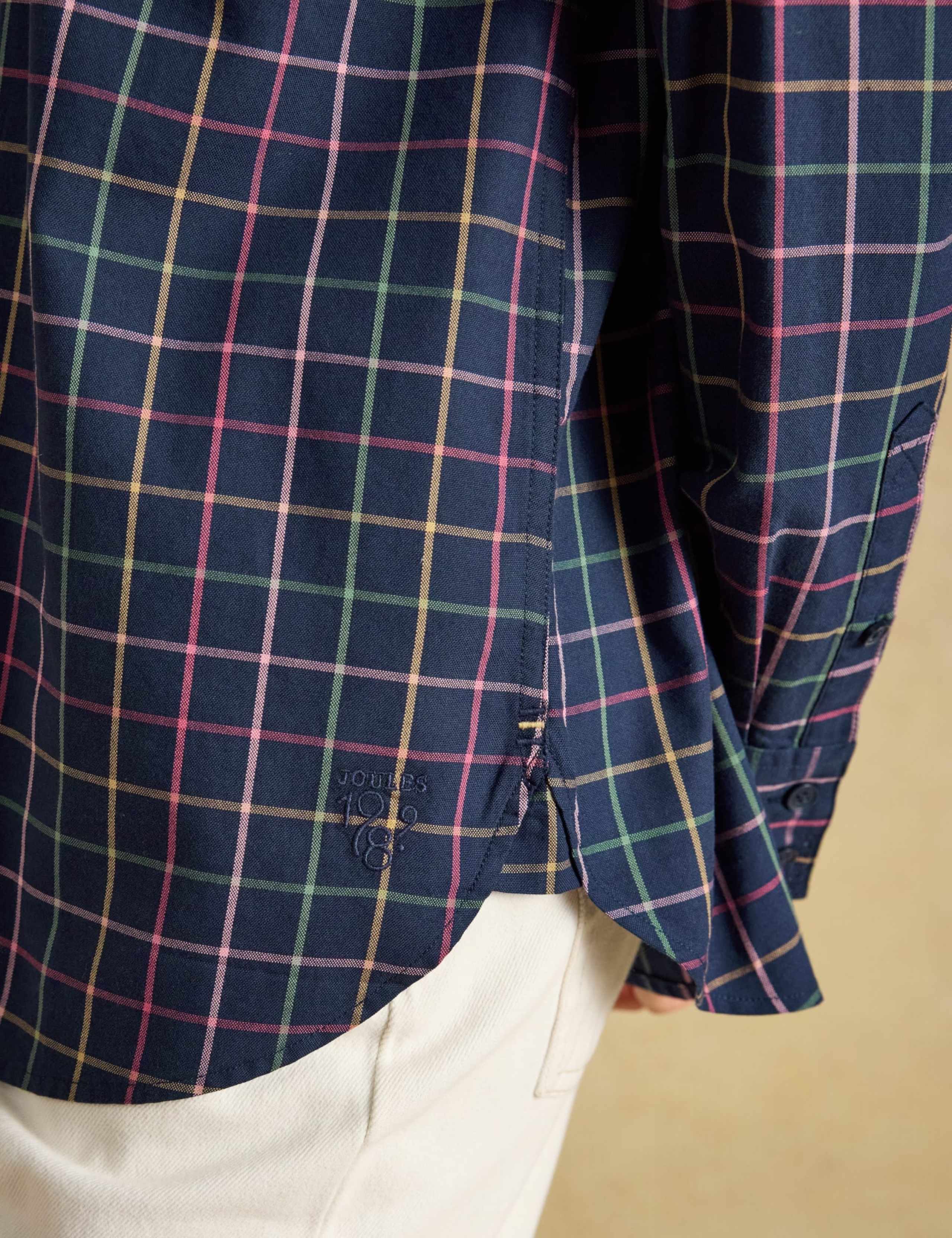 Pure Cotton Checked Relaxed Oxford Shirt 4 of 8