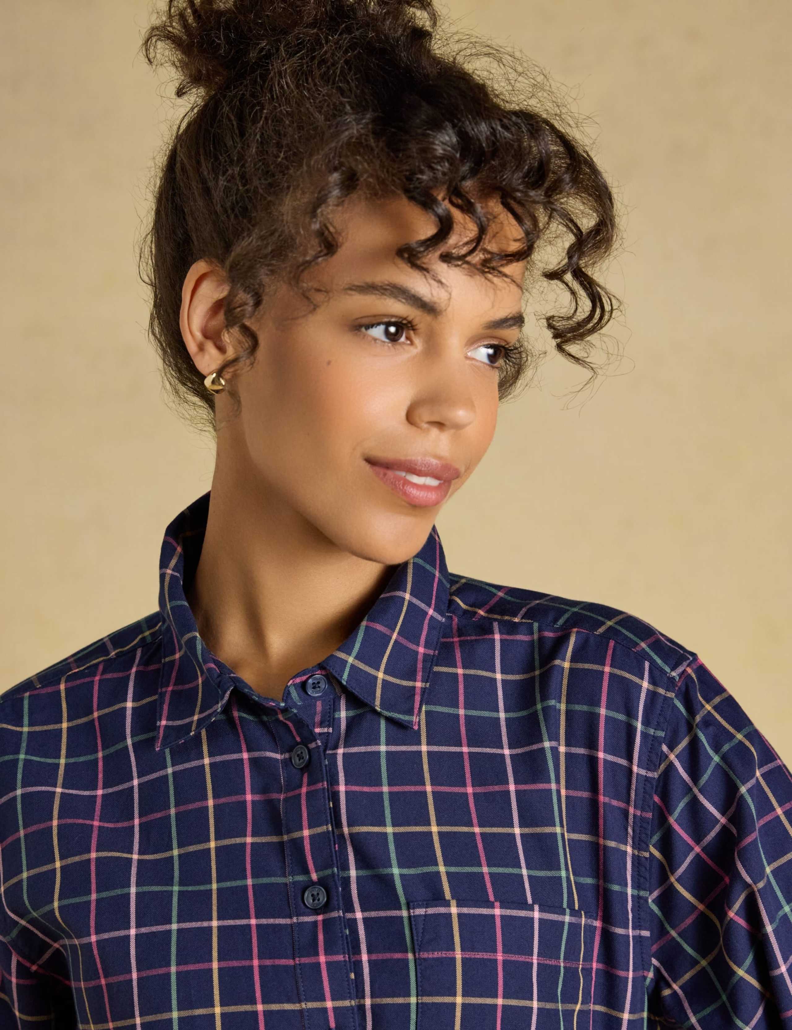 Pure Cotton Checked Relaxed Oxford Shirt 5 of 8