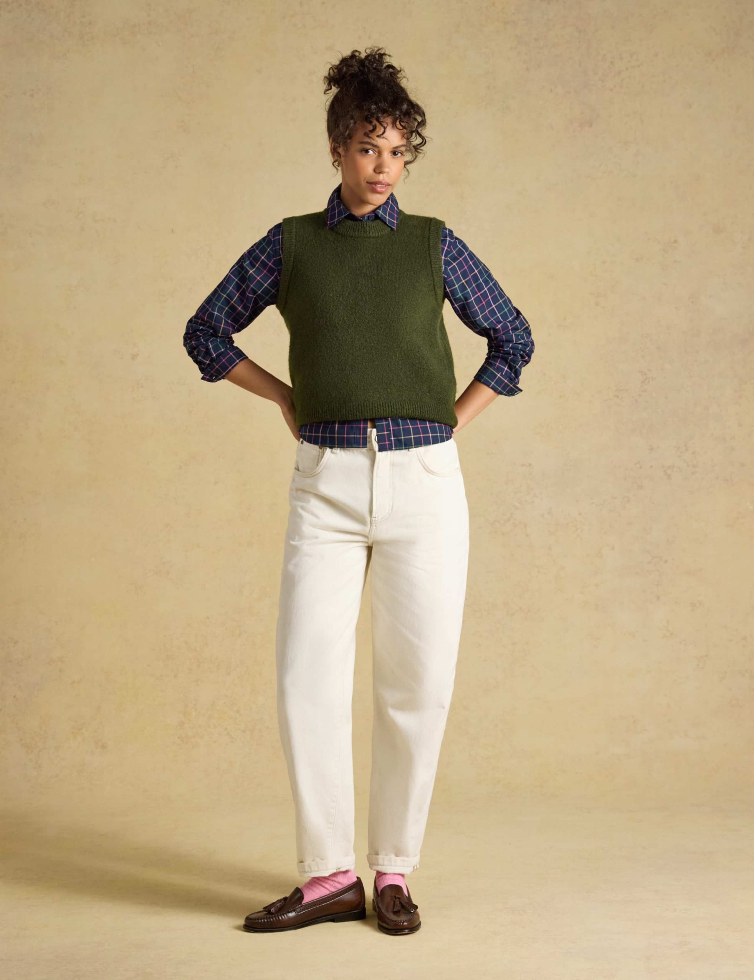 Pure Cotton Checked Relaxed Oxford Shirt 6 of 8