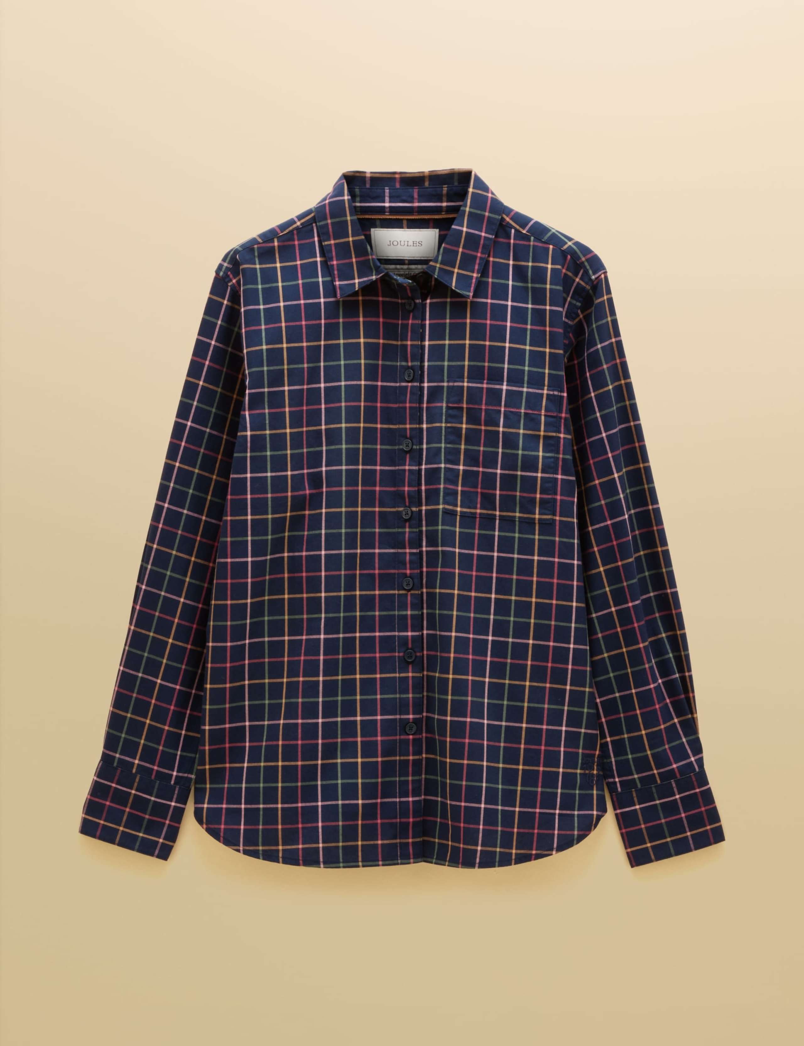 Pure Cotton Checked Relaxed Oxford Shirt 8 of 8