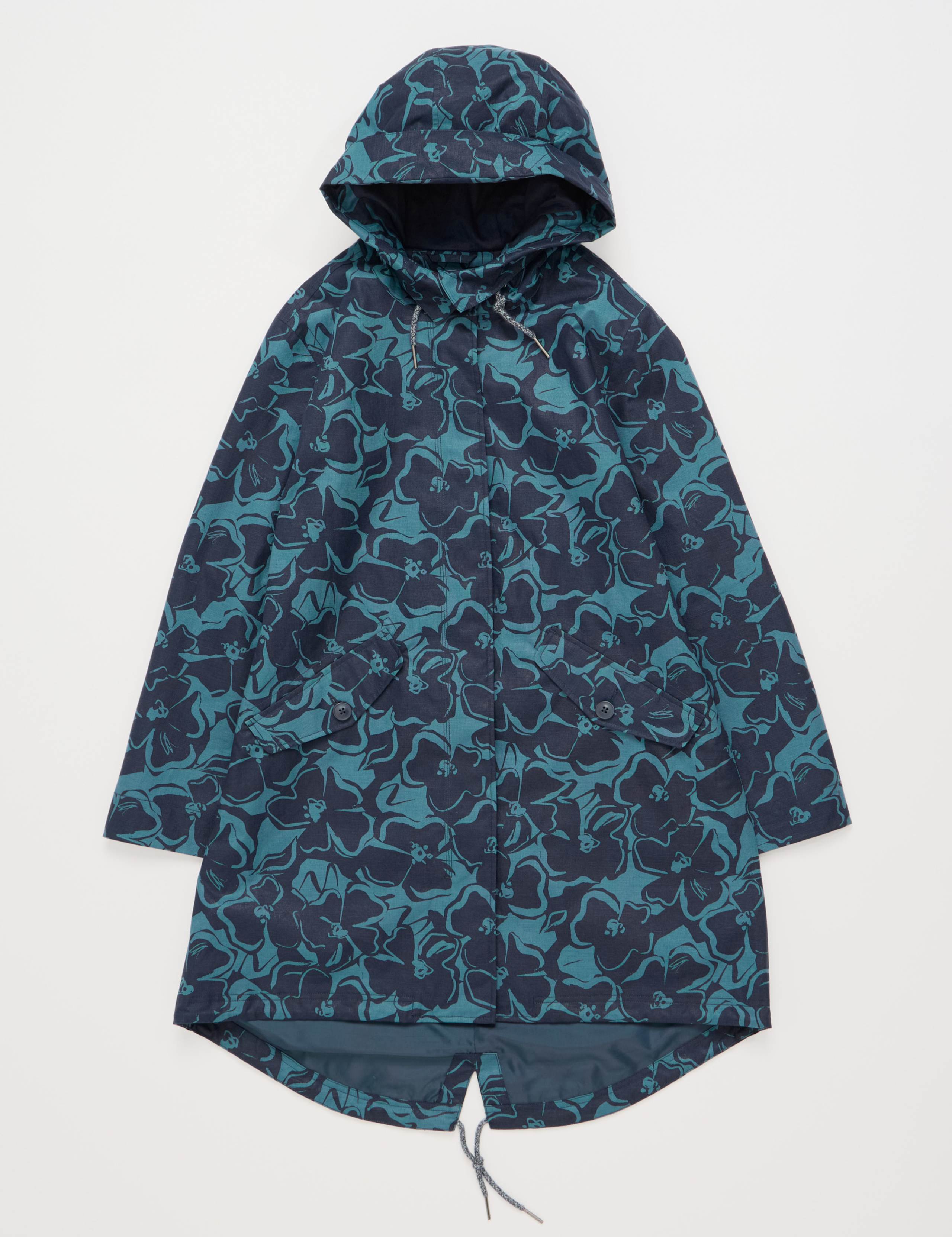 Linen Rich Floral Hooded Raincoat 2 of 4