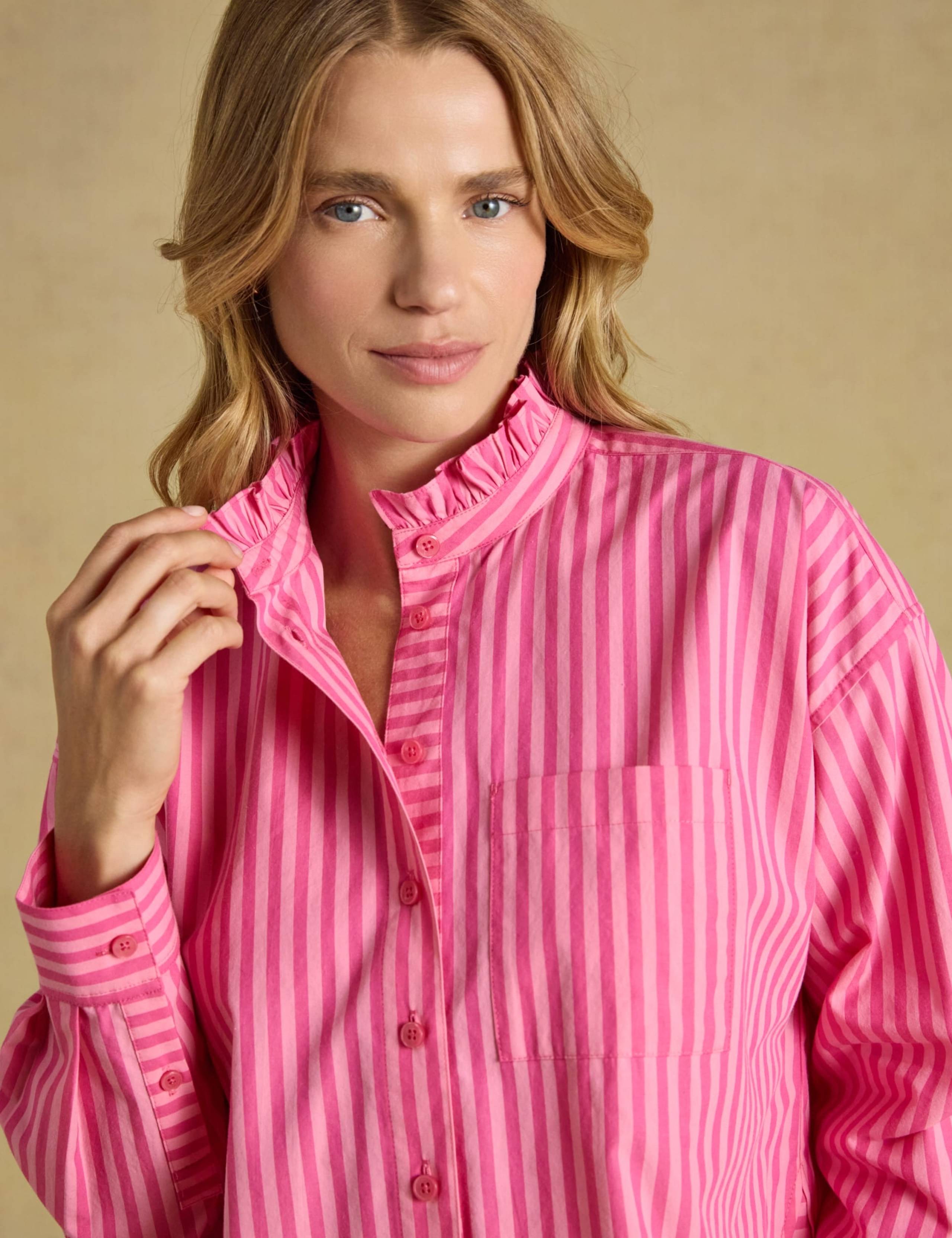 Pure Cotton Striped Collared Cropped Oxford Shirt 3 of 7