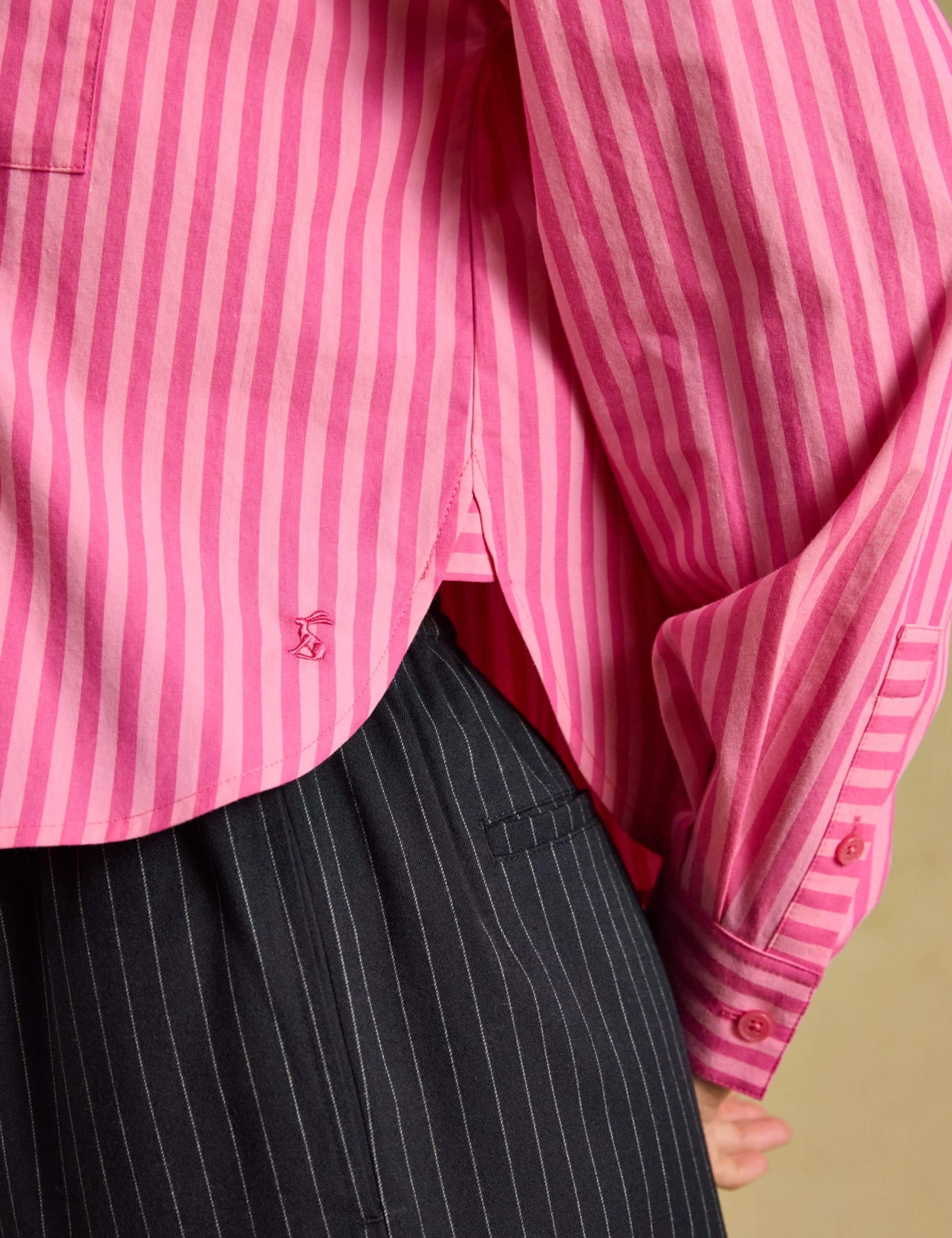 Pure Cotton Striped Collared Cropped Oxford Shirt 4 of 7