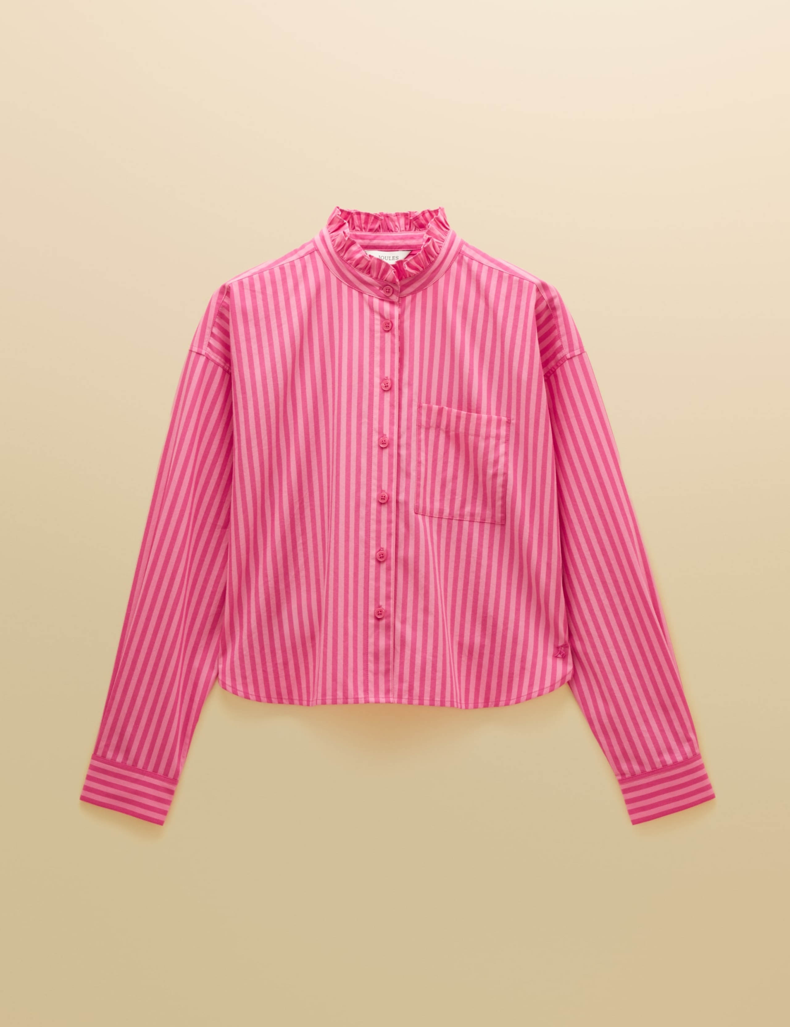 Pure Cotton Striped Collared Cropped Oxford Shirt 7 of 7