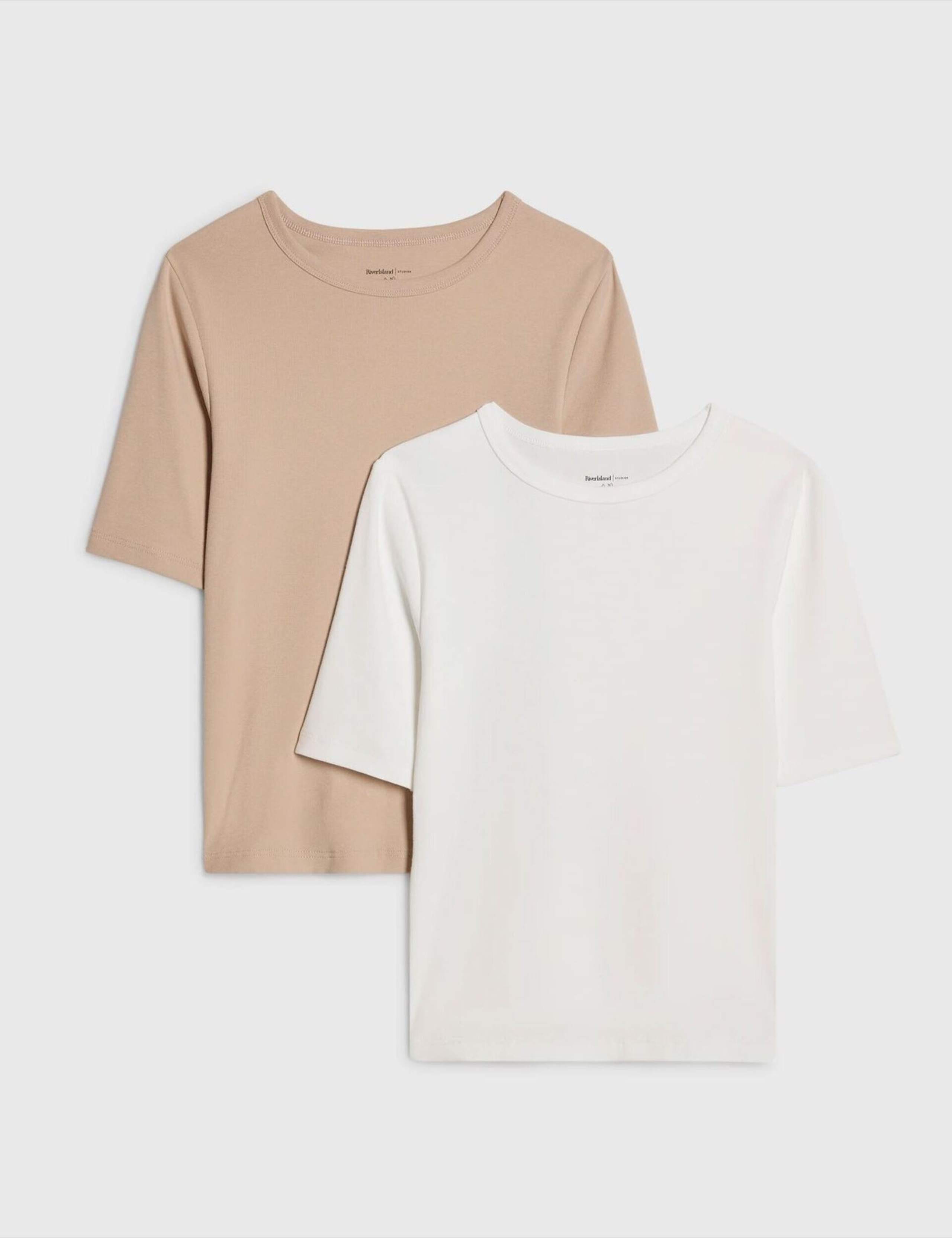 2 Pack Cotton Rich Fitted Tops 2 of 5