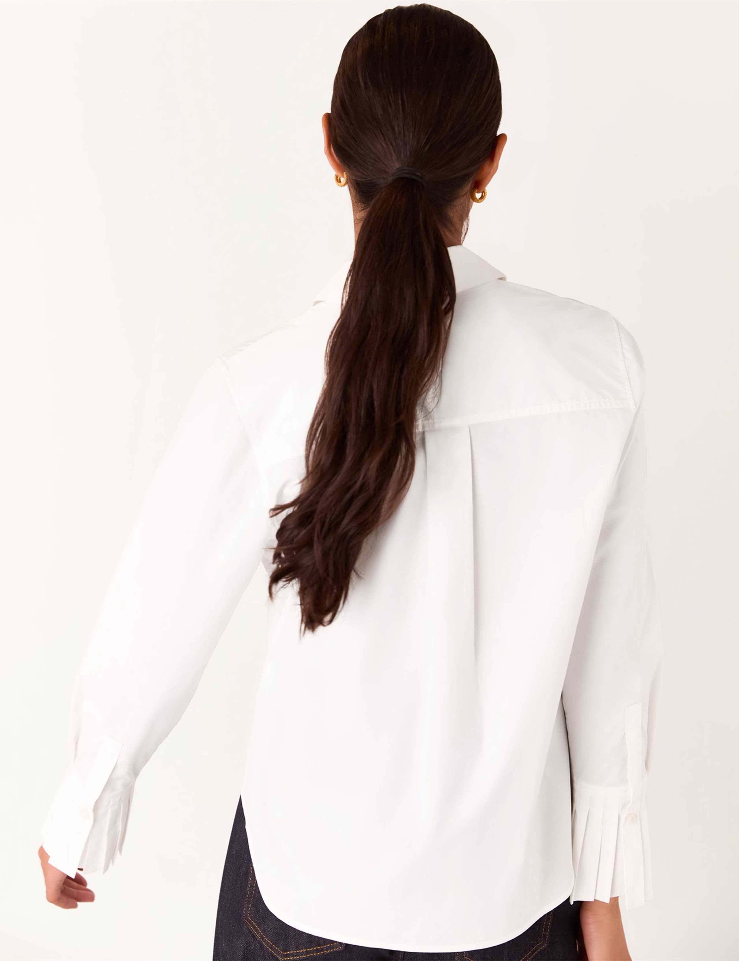 Pure Cotton Collared Pleated Cuff Shirt 3 of 4