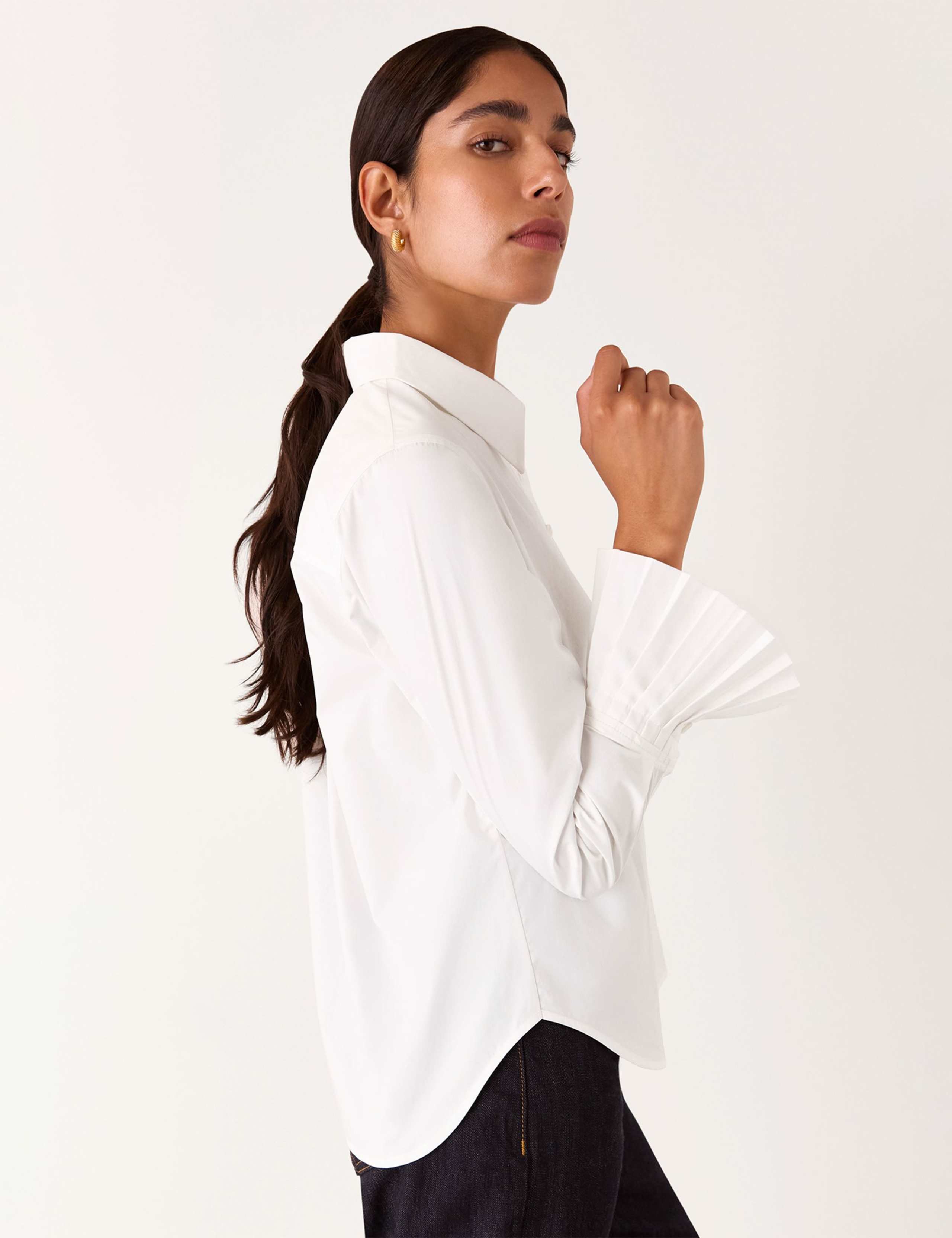 Pure Cotton Collared Pleated Cuff Shirt 4 of 4