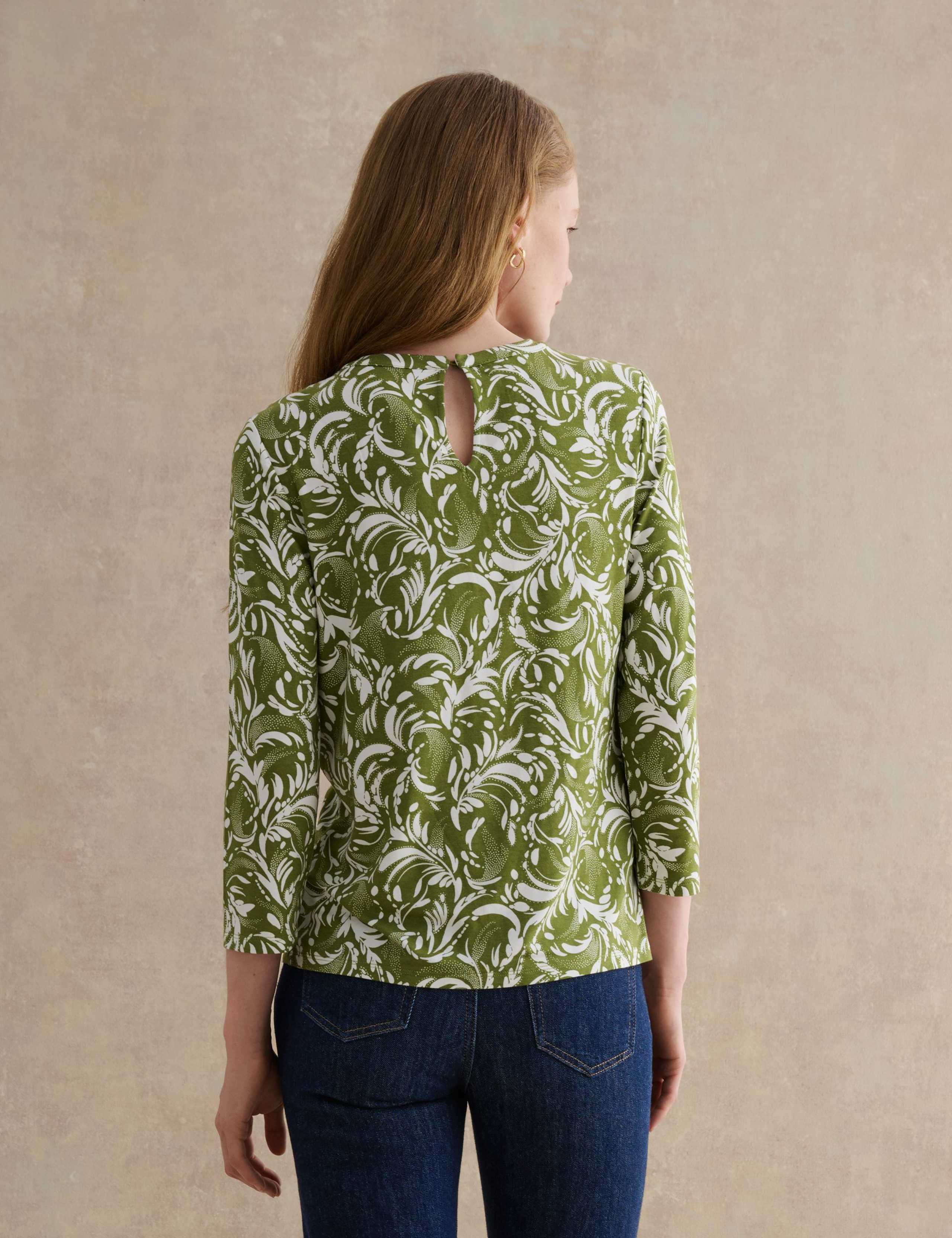 Floral Round Neck Keyhole Blouse 5 of 5