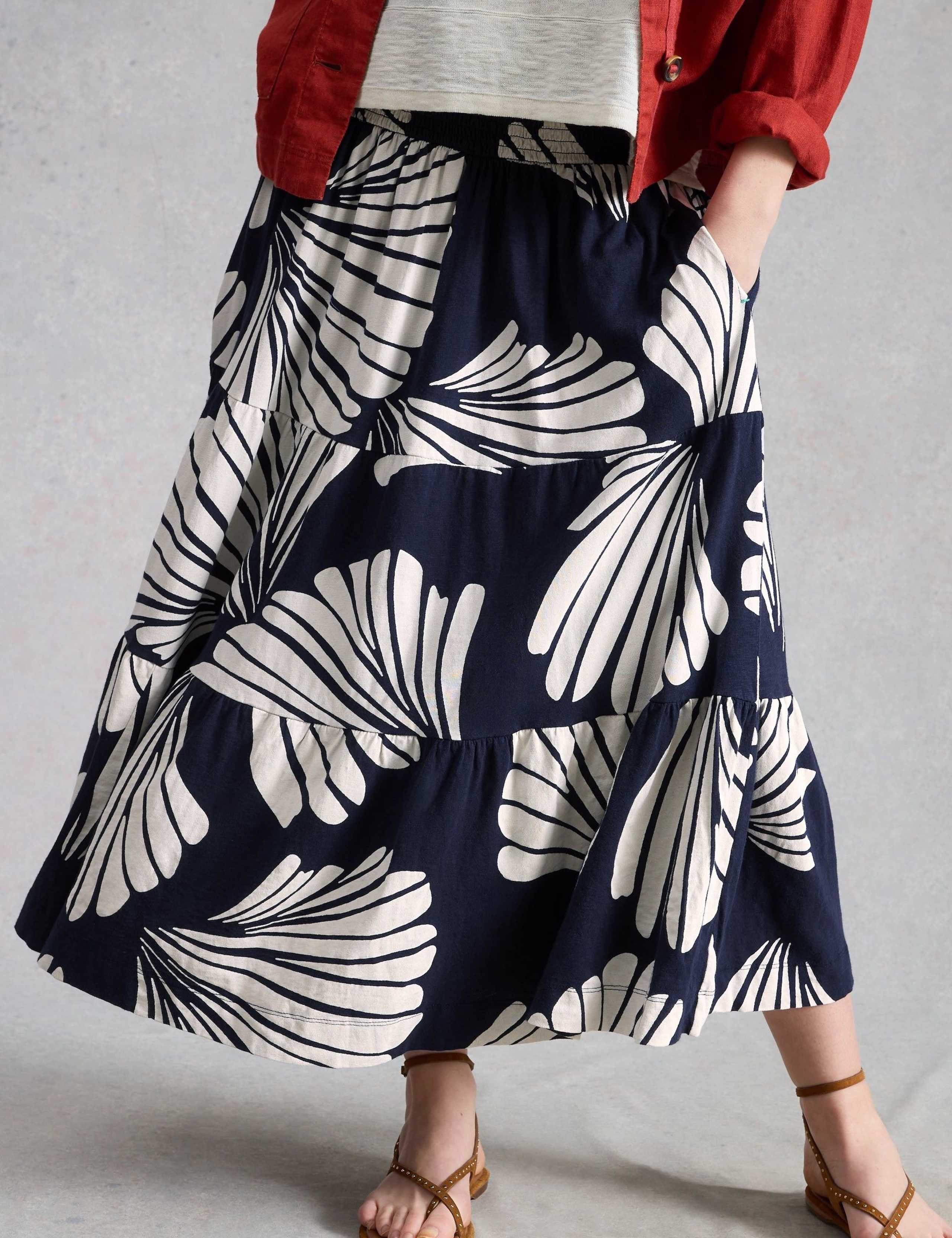 Pure Cotton Jersey Printed Maxi A-Line Skirt 3 of 6