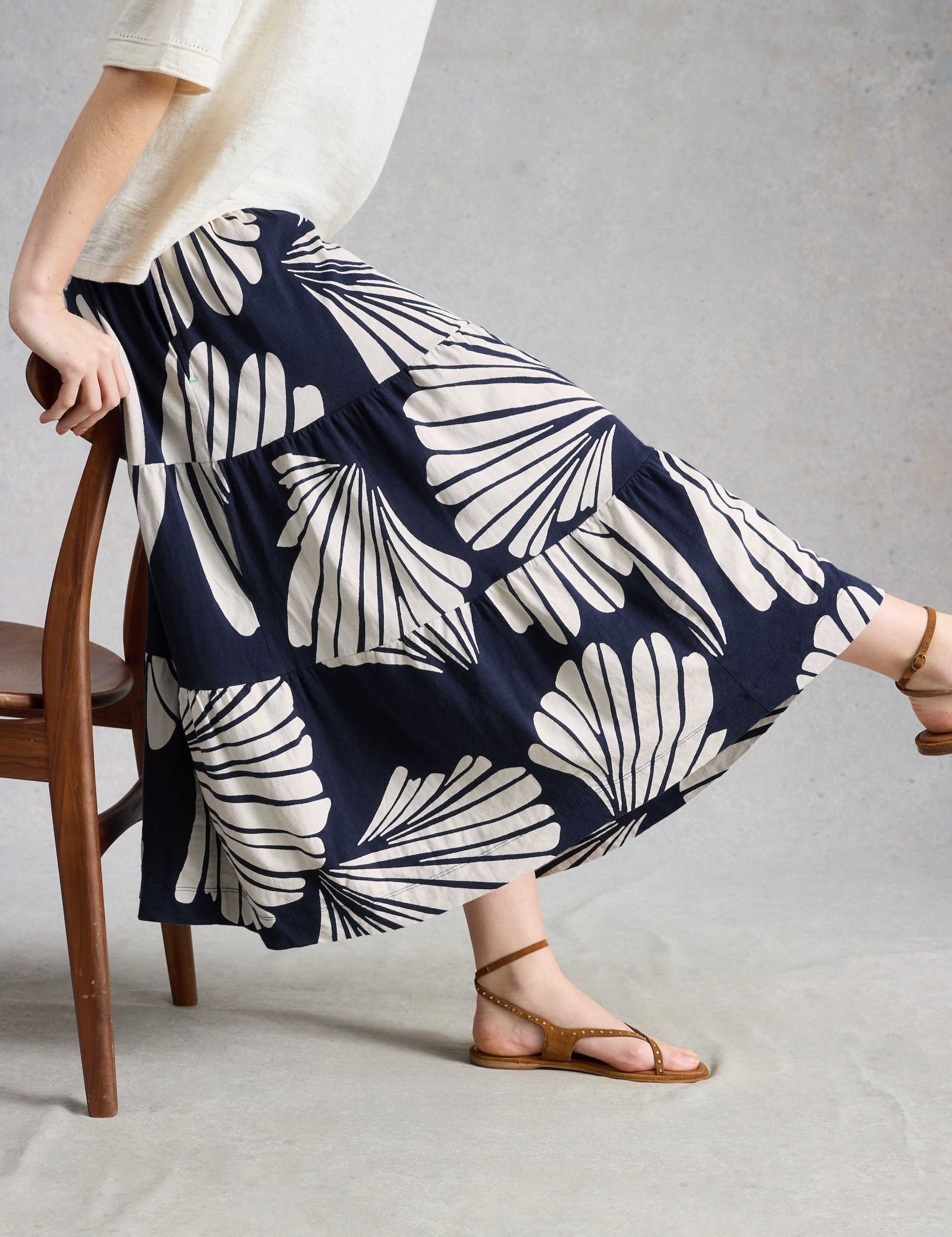 Pure Cotton Jersey Printed Maxi A-Line Skirt 5 of 6