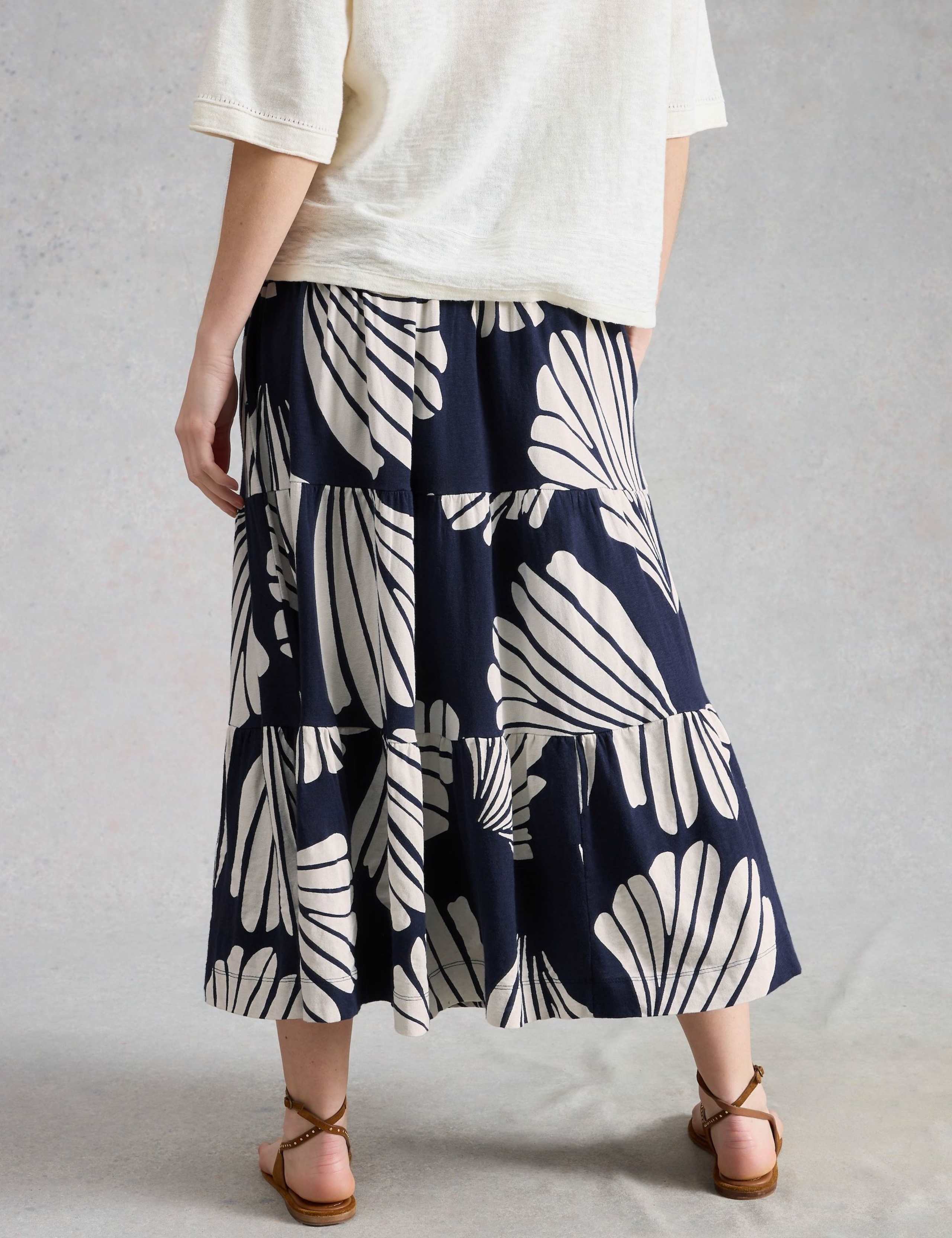 Pure Cotton Jersey Printed Maxi A-Line Skirt 6 of 6