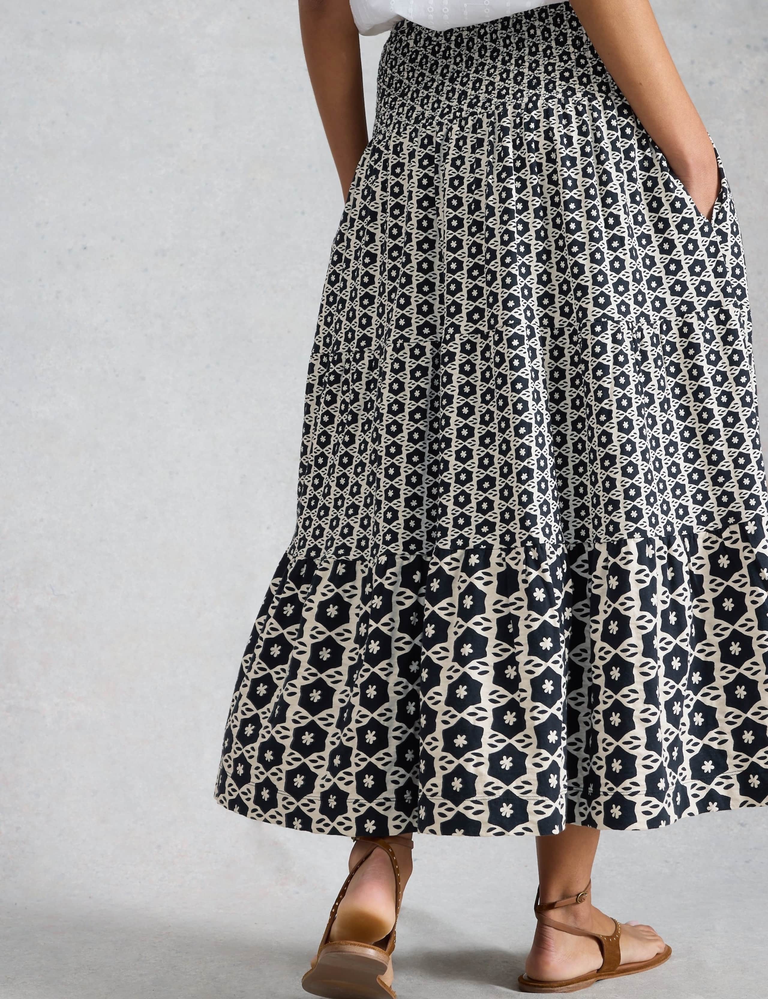 Pure Cotton Jersey Printed Maxi A-Line Skirt 4 of 6