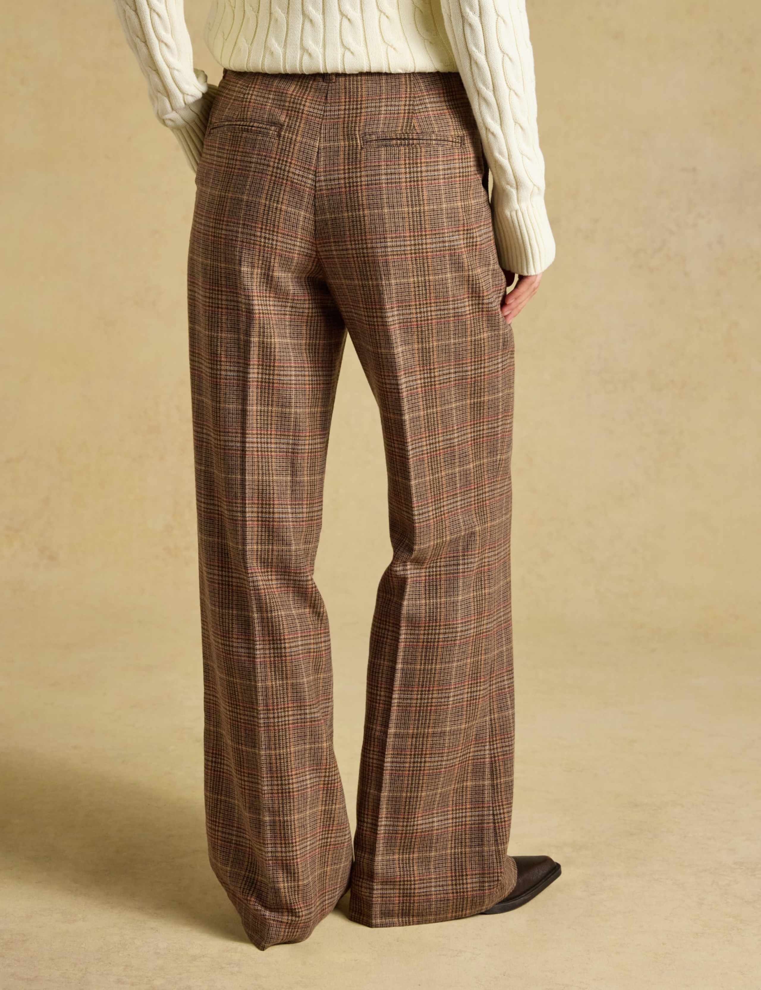 Wool Rich Tweed Checked Wide Leg Trousers 4 of 7