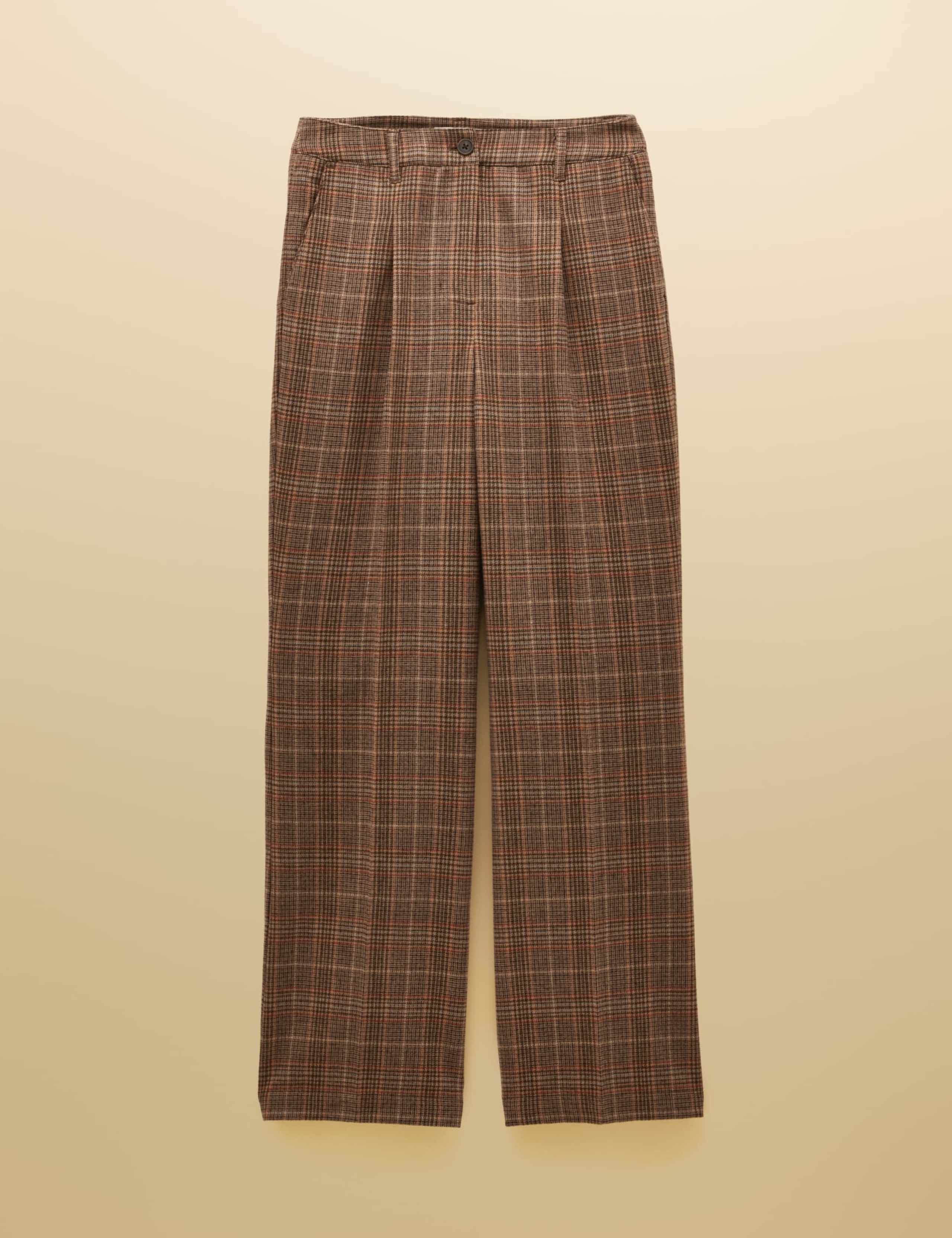 Wool Rich Tweed Checked Wide Leg Trousers 5 of 7