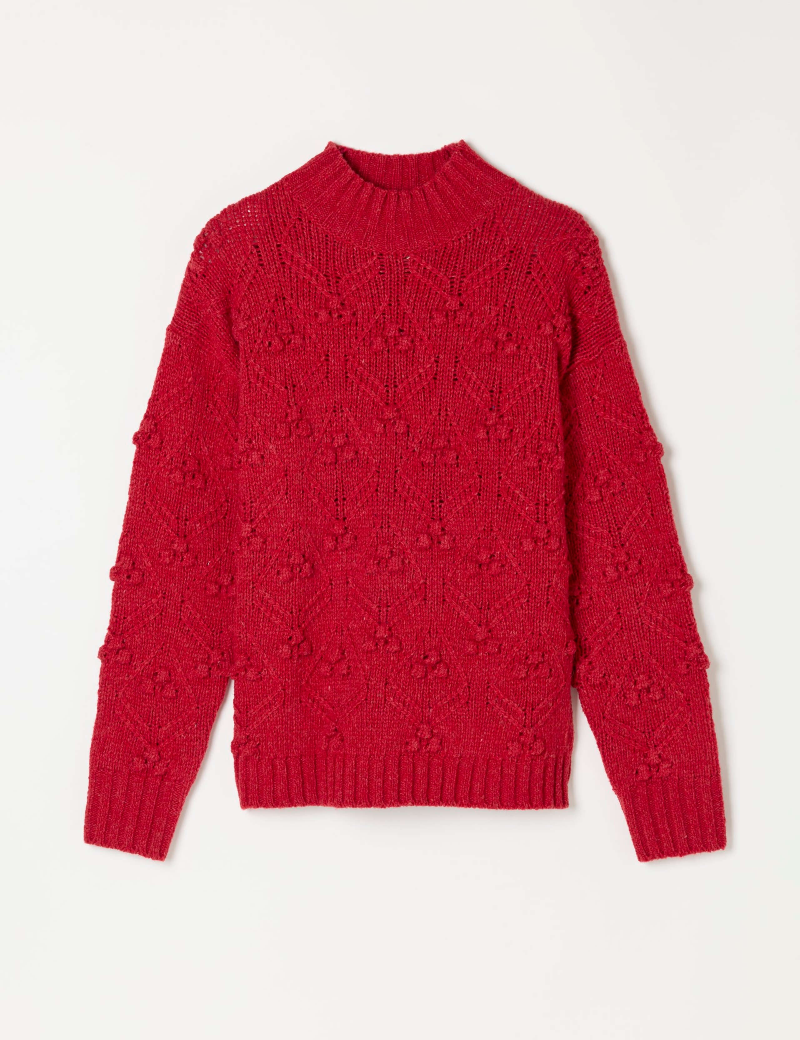Wool Blend Textured Funnel Neck Jumper 2 of 5