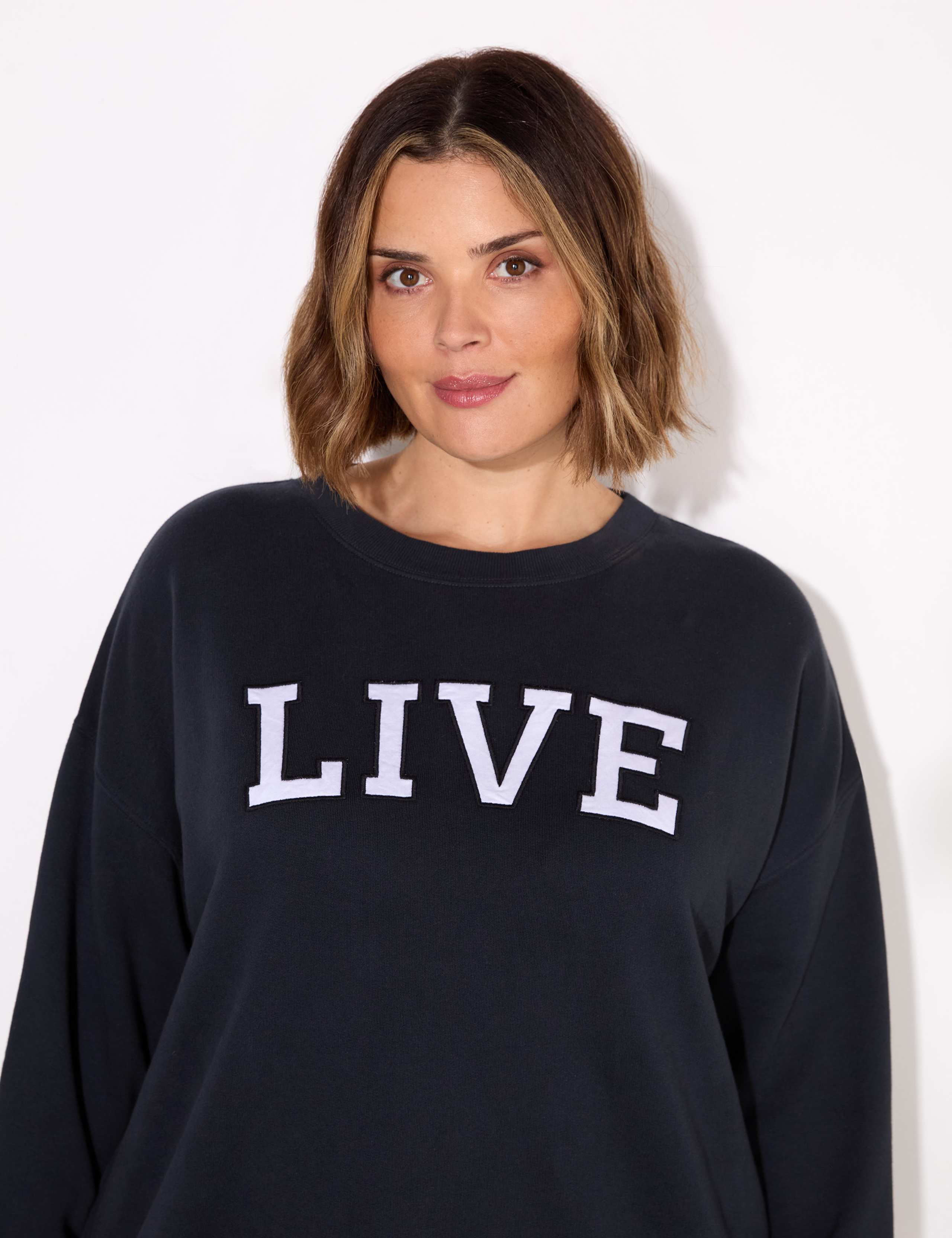 Pure Cotton Oversized Slogan Sweatshirt 2 of 3