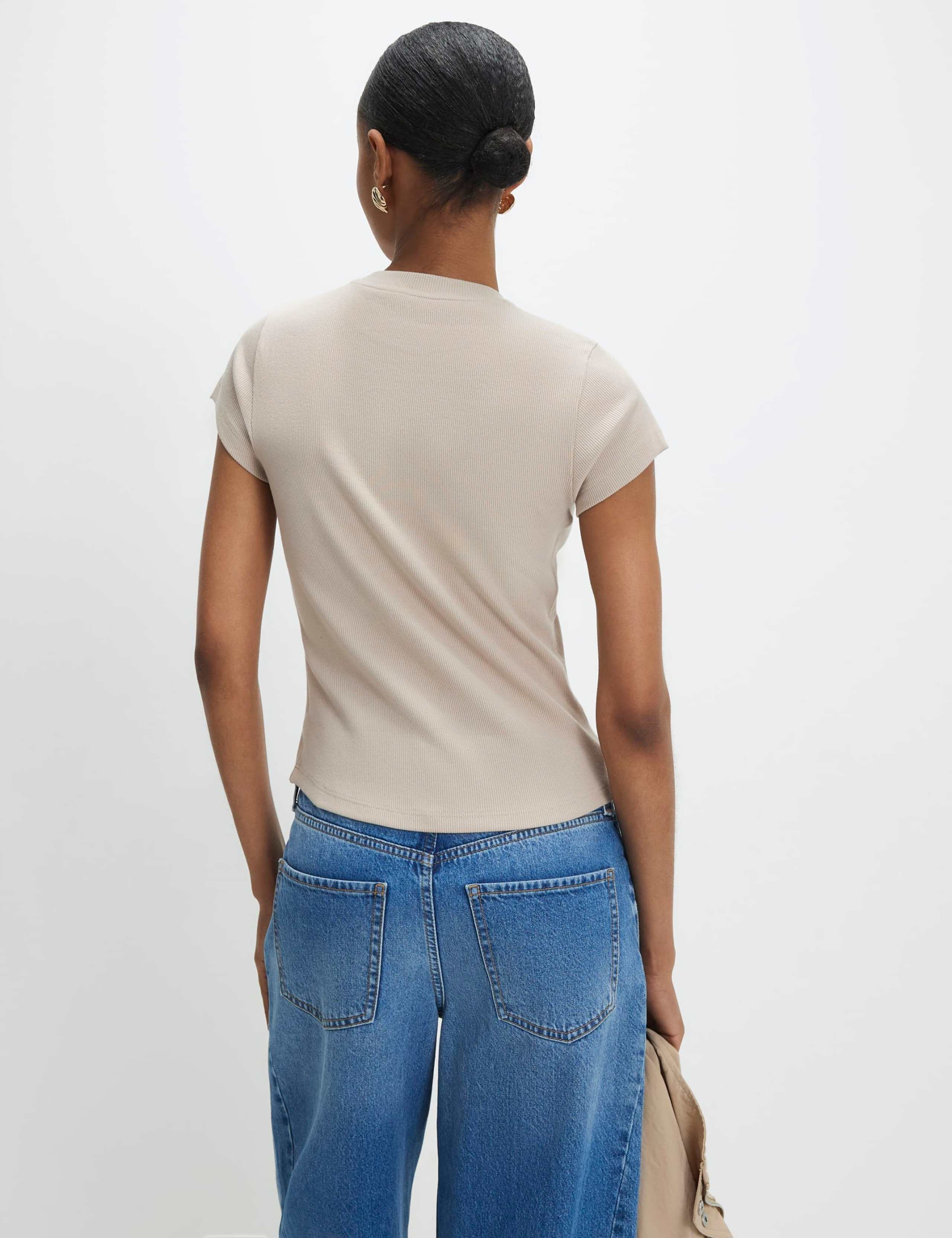 3 Pack Cotton Rich Ribbed Fitted Tops 5 of 5