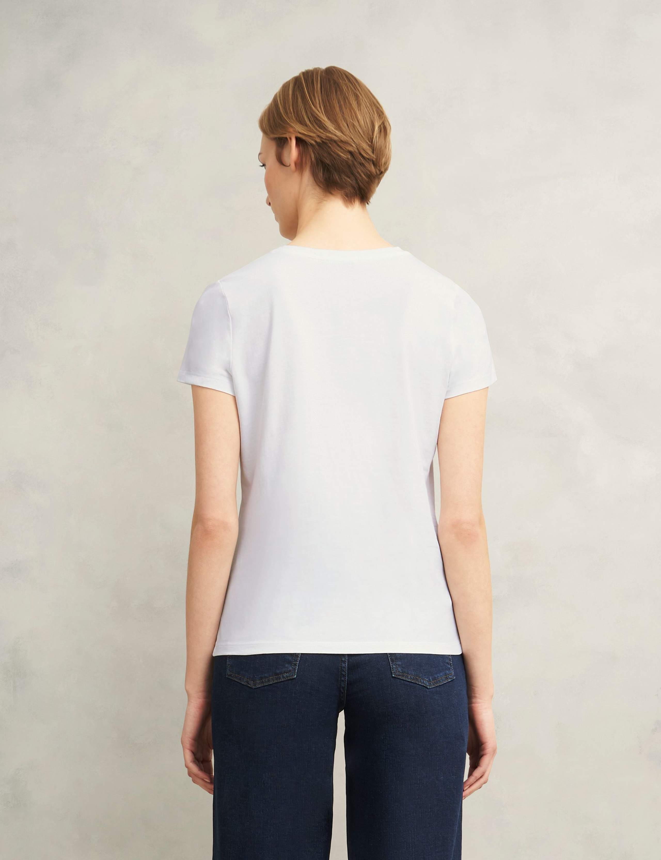 Pure Cotton Embroidered Flower T-Shirt 5 of 7