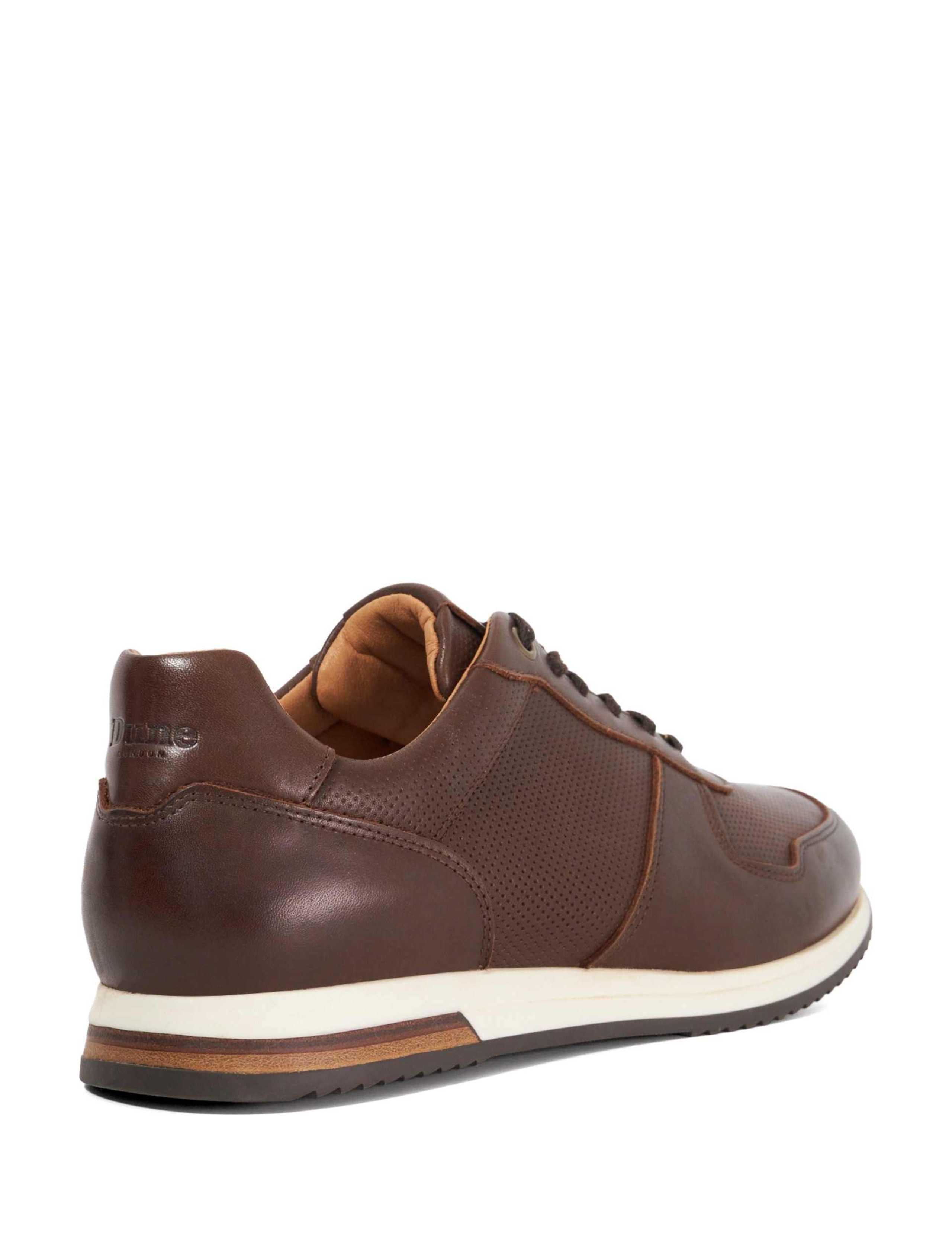 Leather Lace Up Wide Fit Trainers 3 of 6