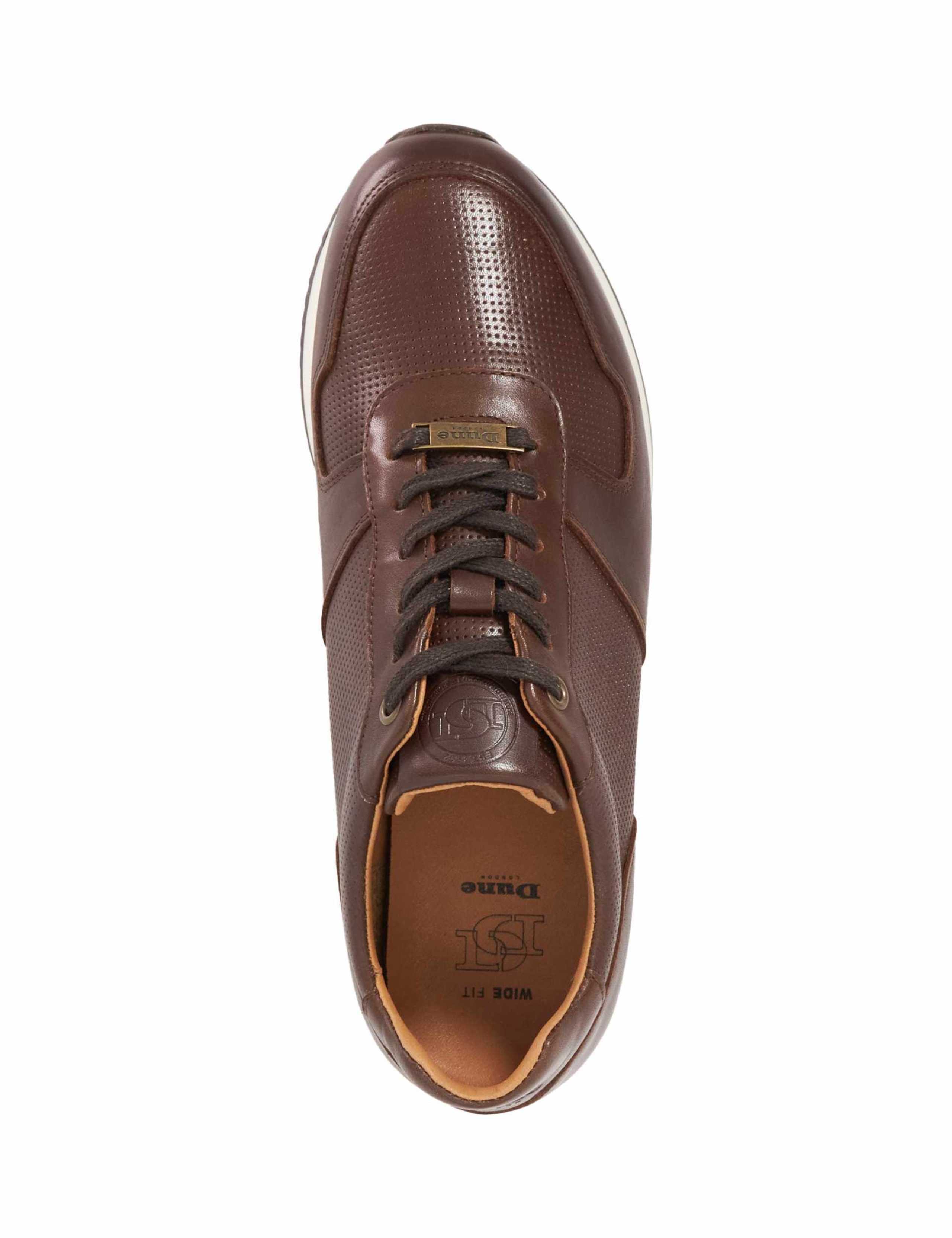 Leather Lace Up Wide Fit Trainers 4 of 6