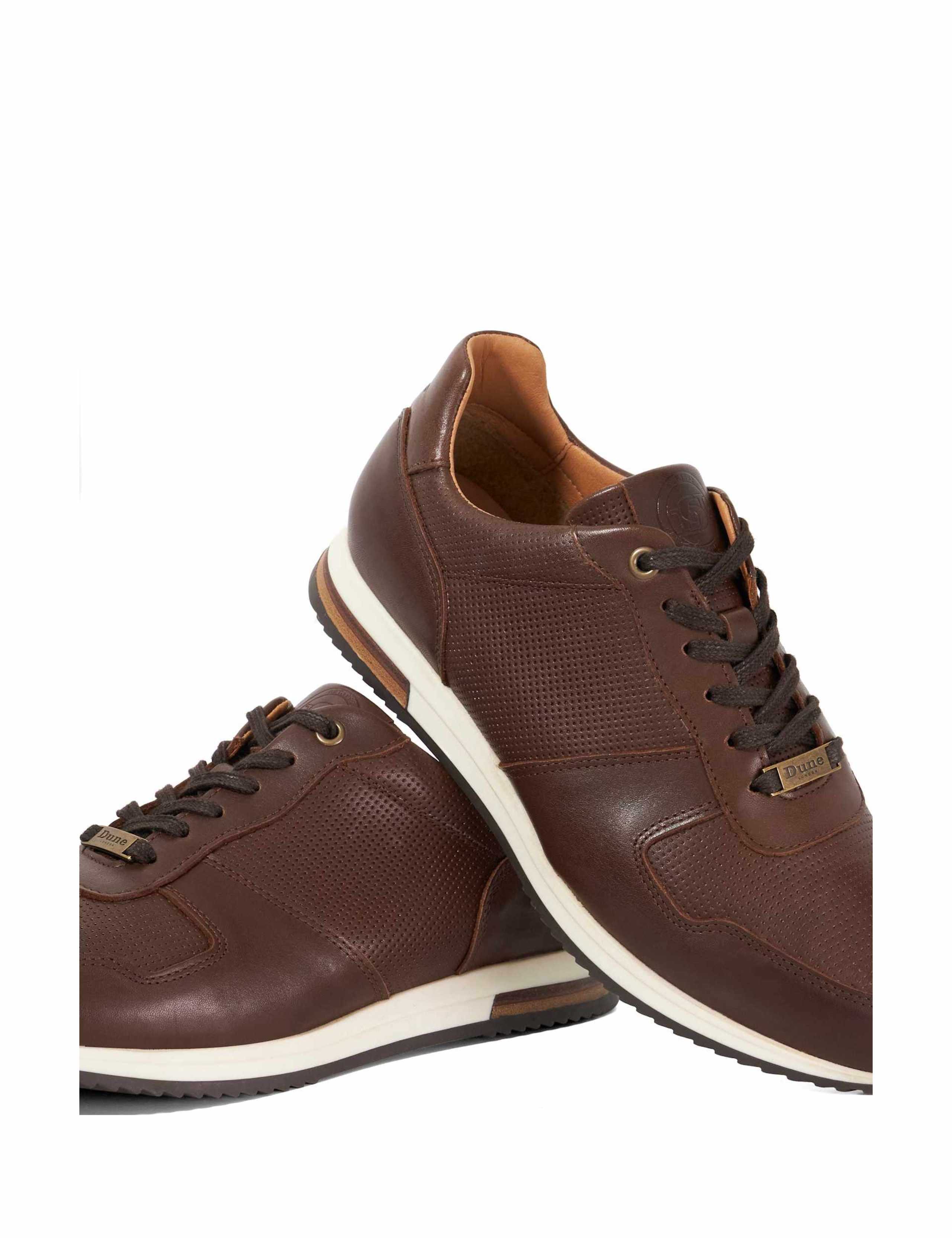 Leather Lace Up Wide Fit Trainers 6 of 6