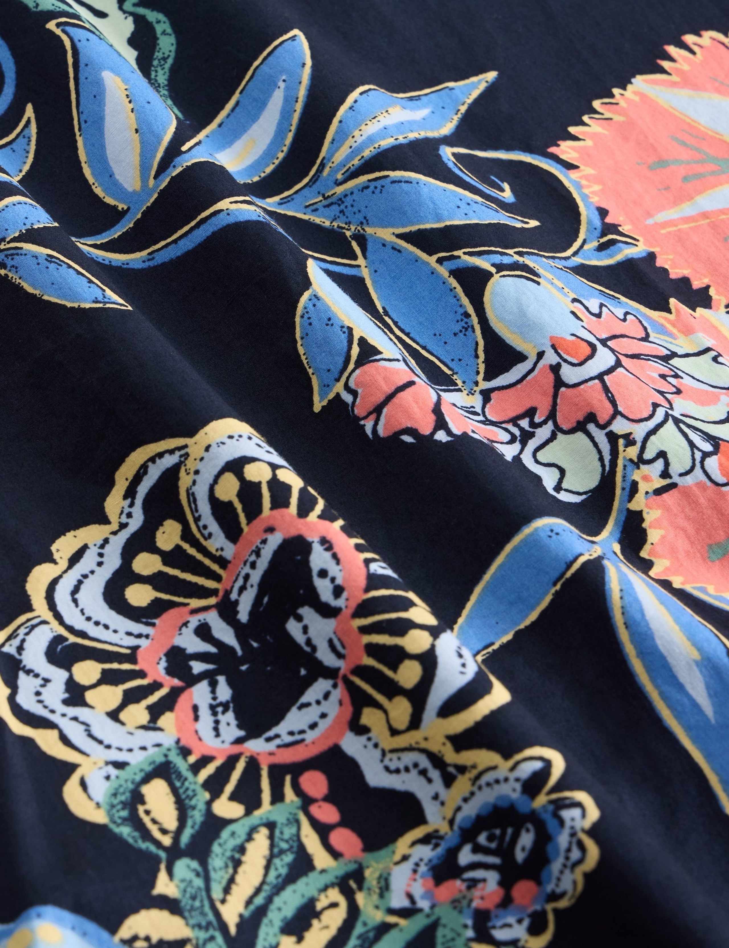 Pure Cotton Floral Midi A-Line Skirt 4 of 6