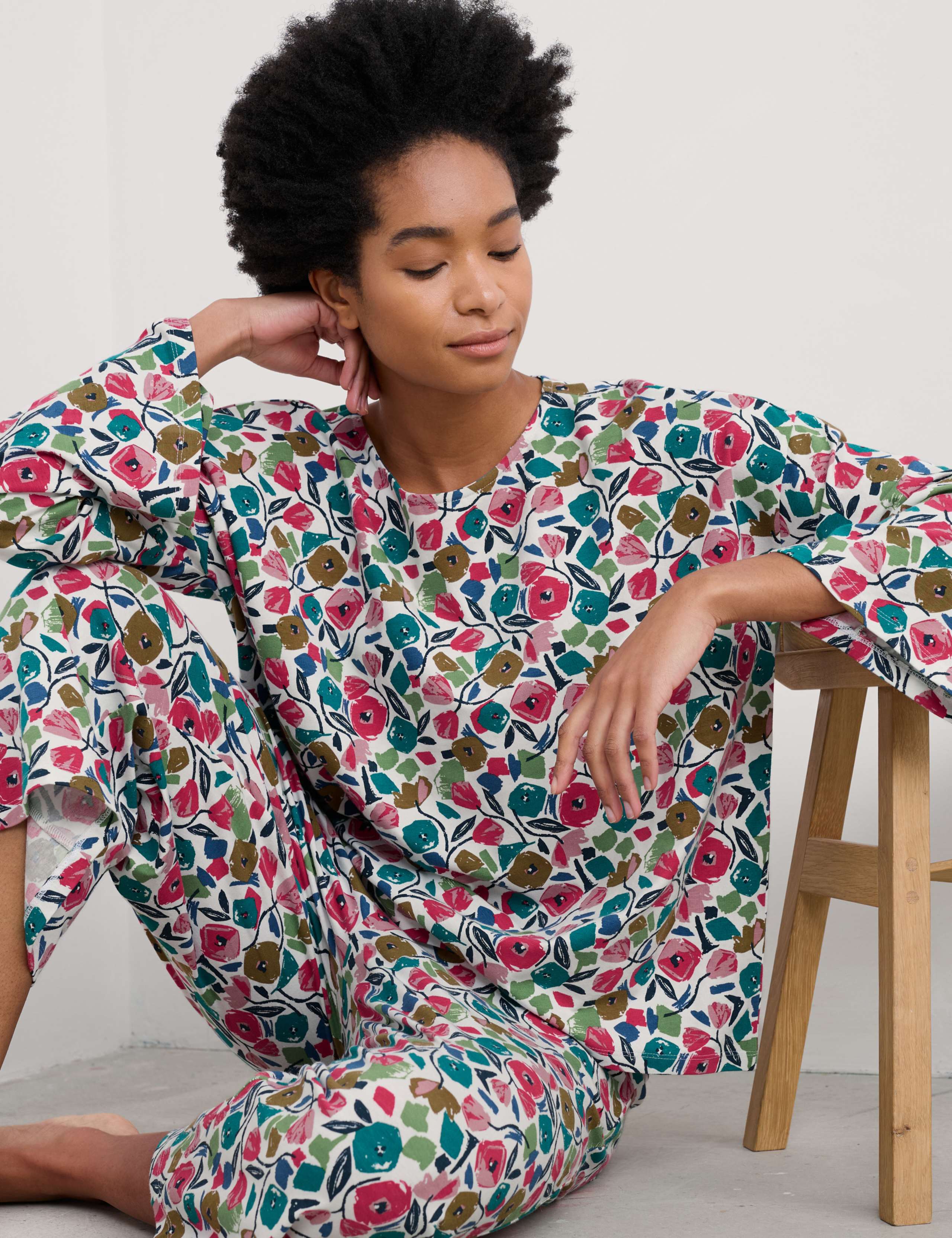 Cotton Rich Floral Cropped Pyjama Set 4 of 4