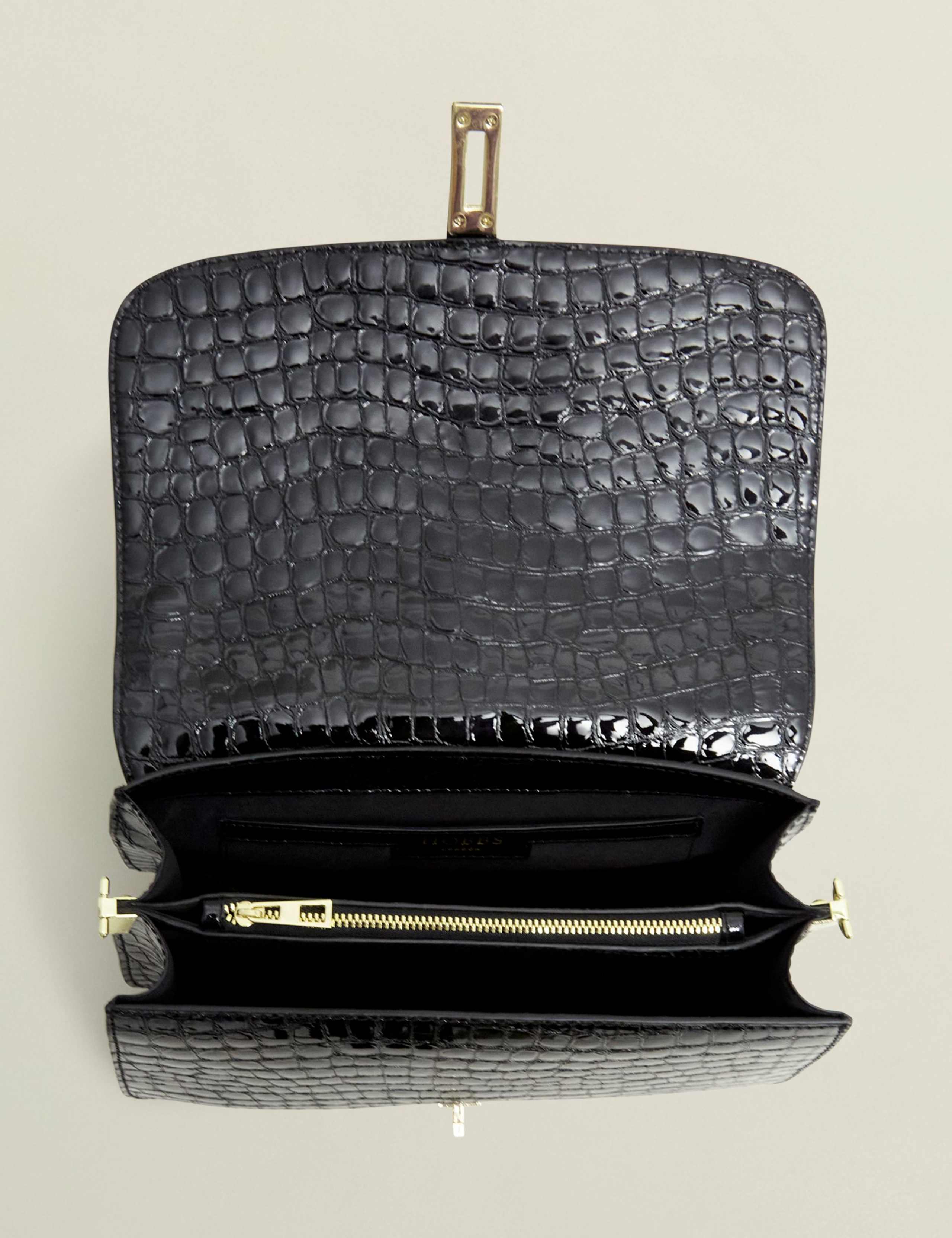 Leather Croc Effect Cross Body Bag 4 of 4