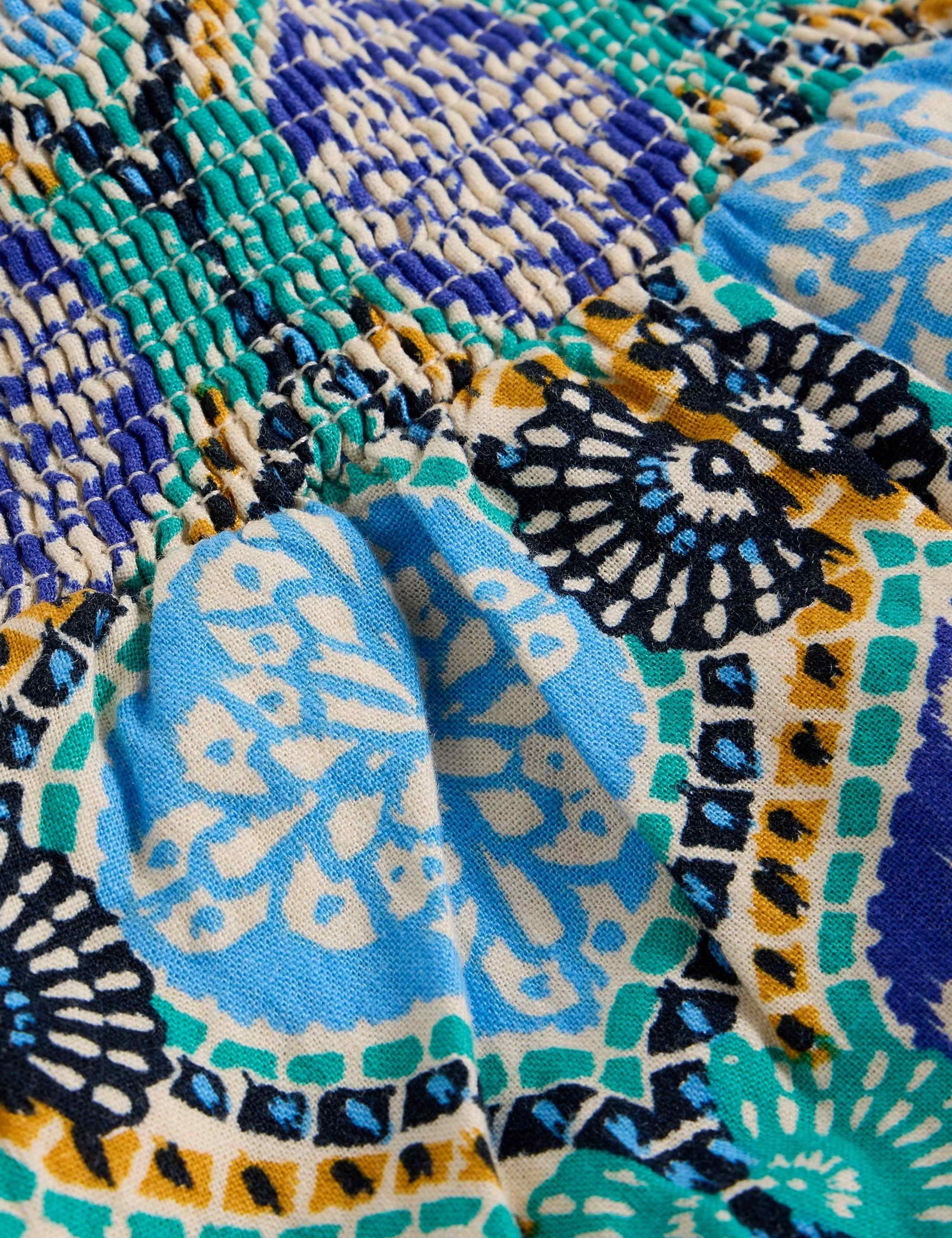 Linen Rich Printed Midi A-Line Skirt 5 of 6