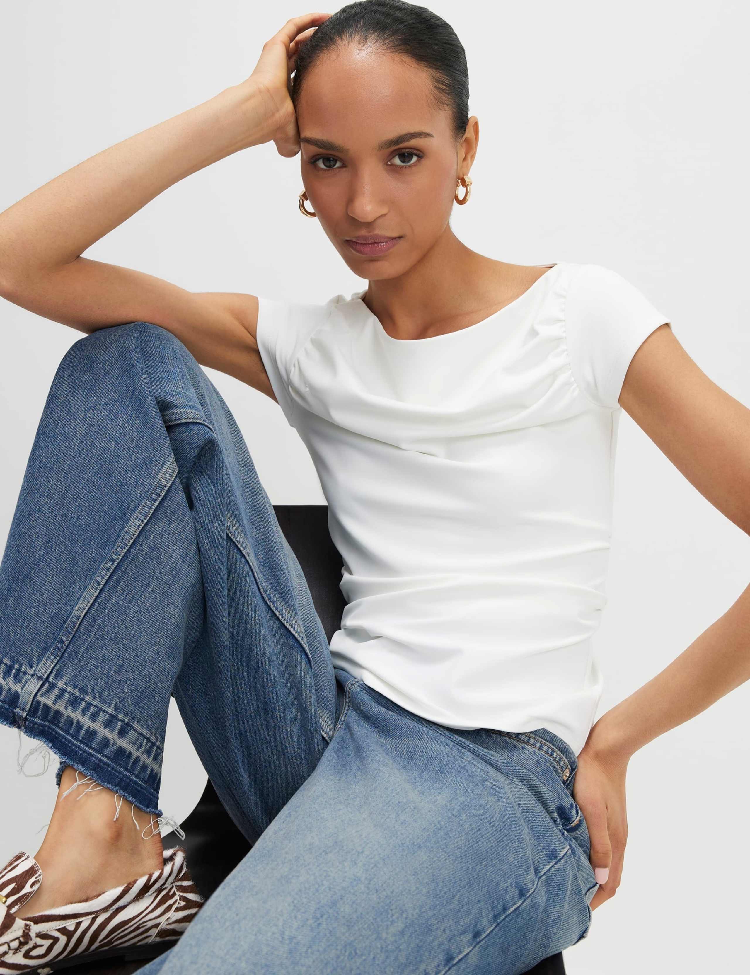 2 Pack Ruched Slash Neck Tops 3 of 5
