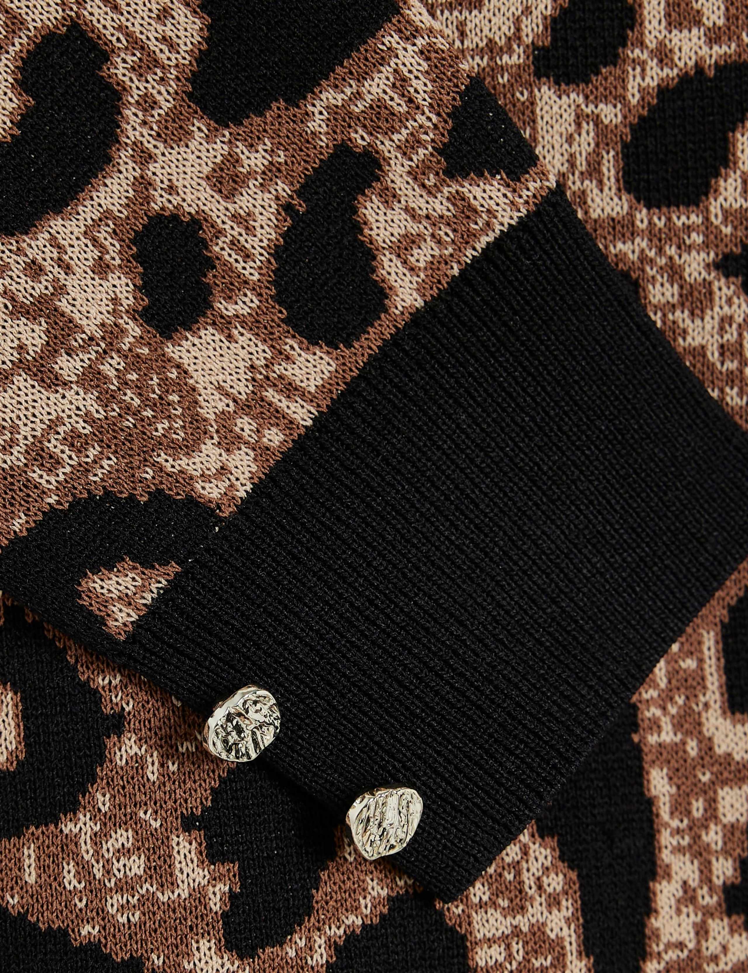 Animal Print Ribbed Layered Trim Top 6 of 6