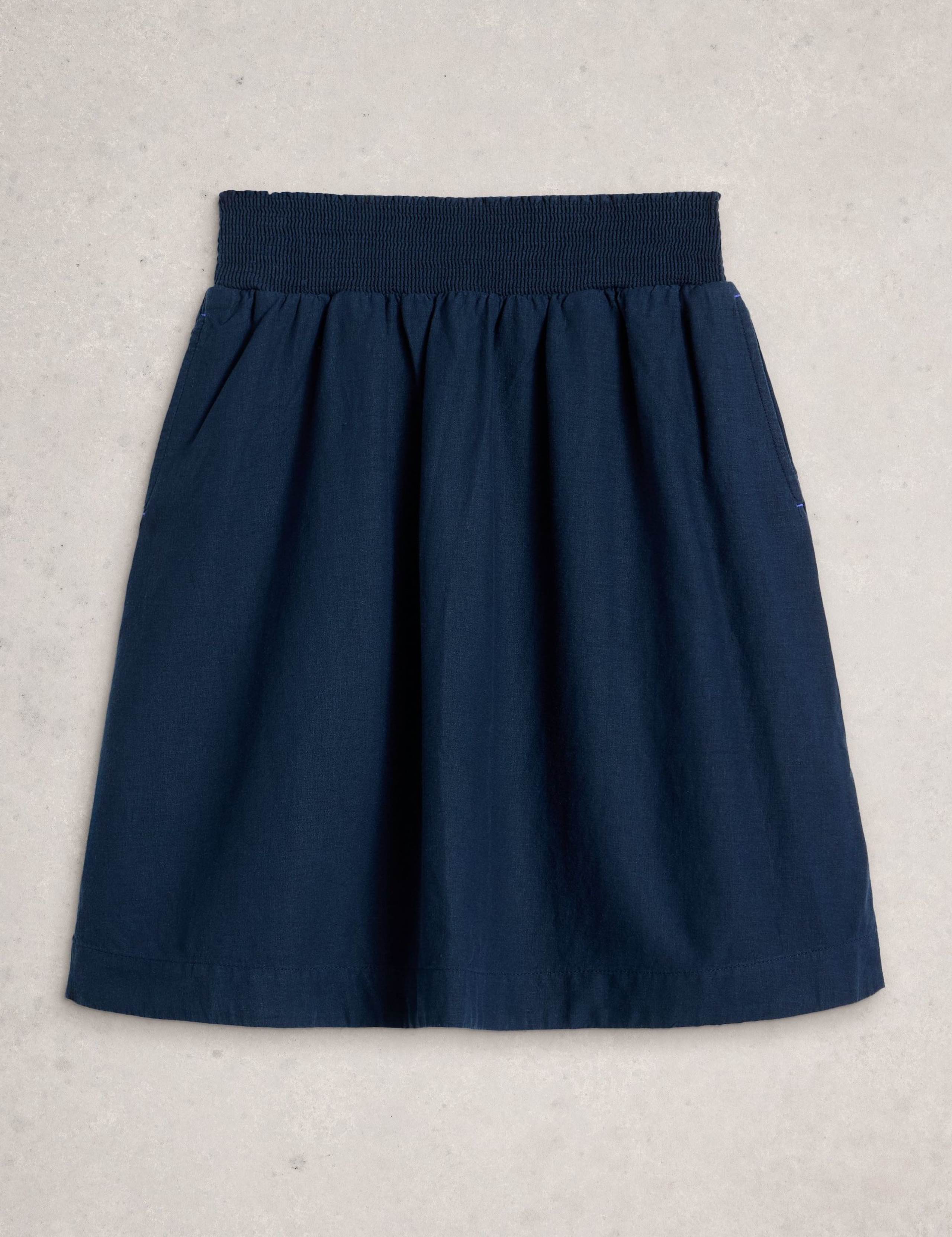 Linen Rich Mini A-Line Skirt 2 of 6