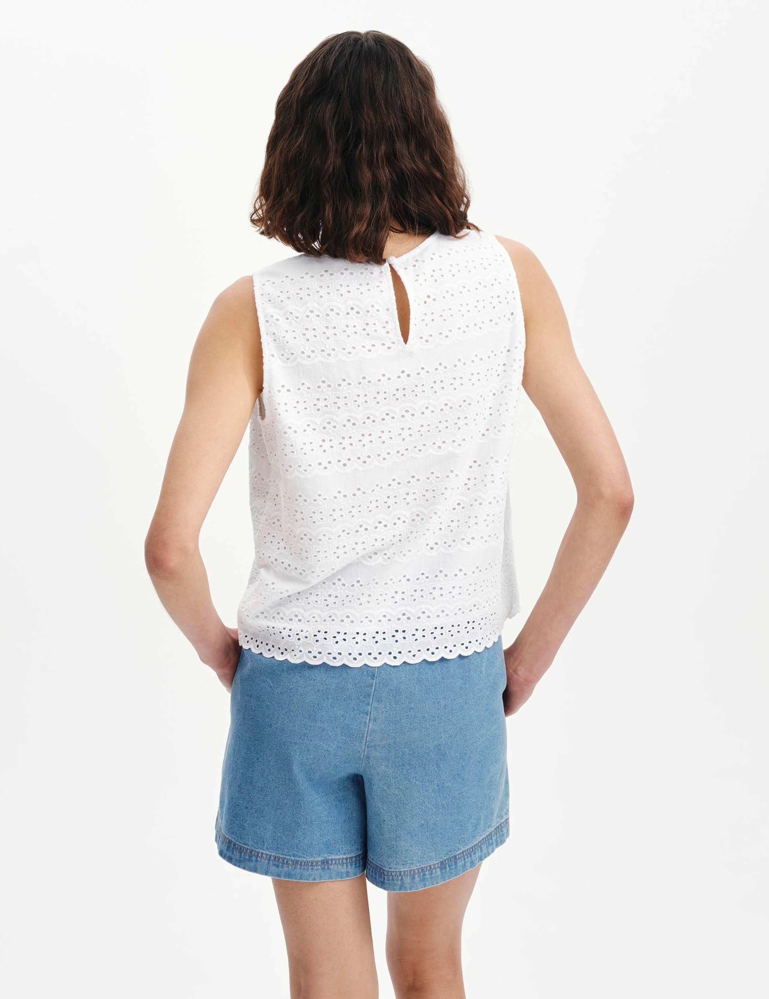Pure Cotton Broderie Top 3 of 5